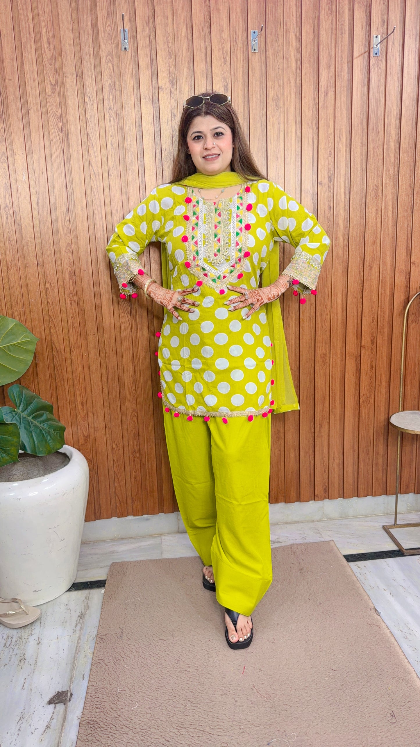 Polka Farshi Three Piece Suit