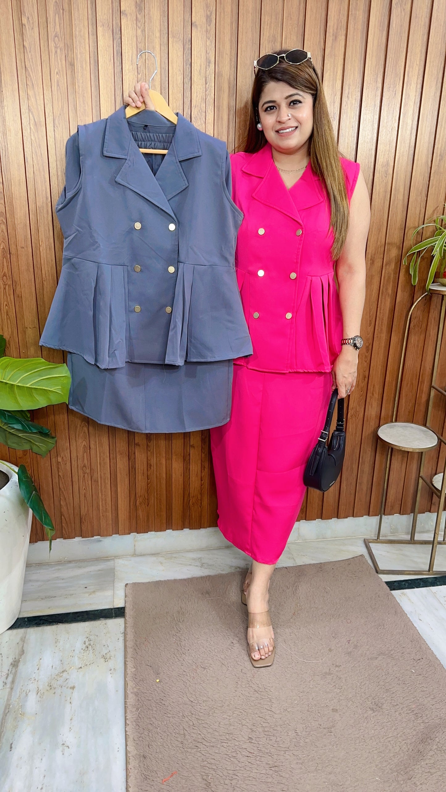 Aria Crepe Two Piece Skirt Set