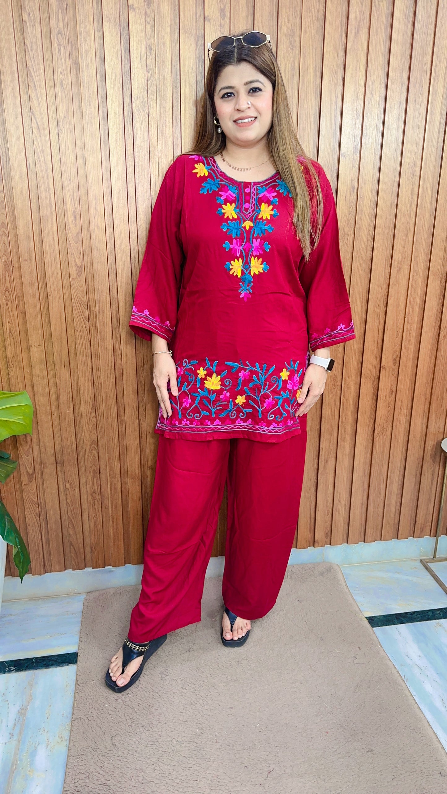 Kashmiri phiran Two Piece Coord set