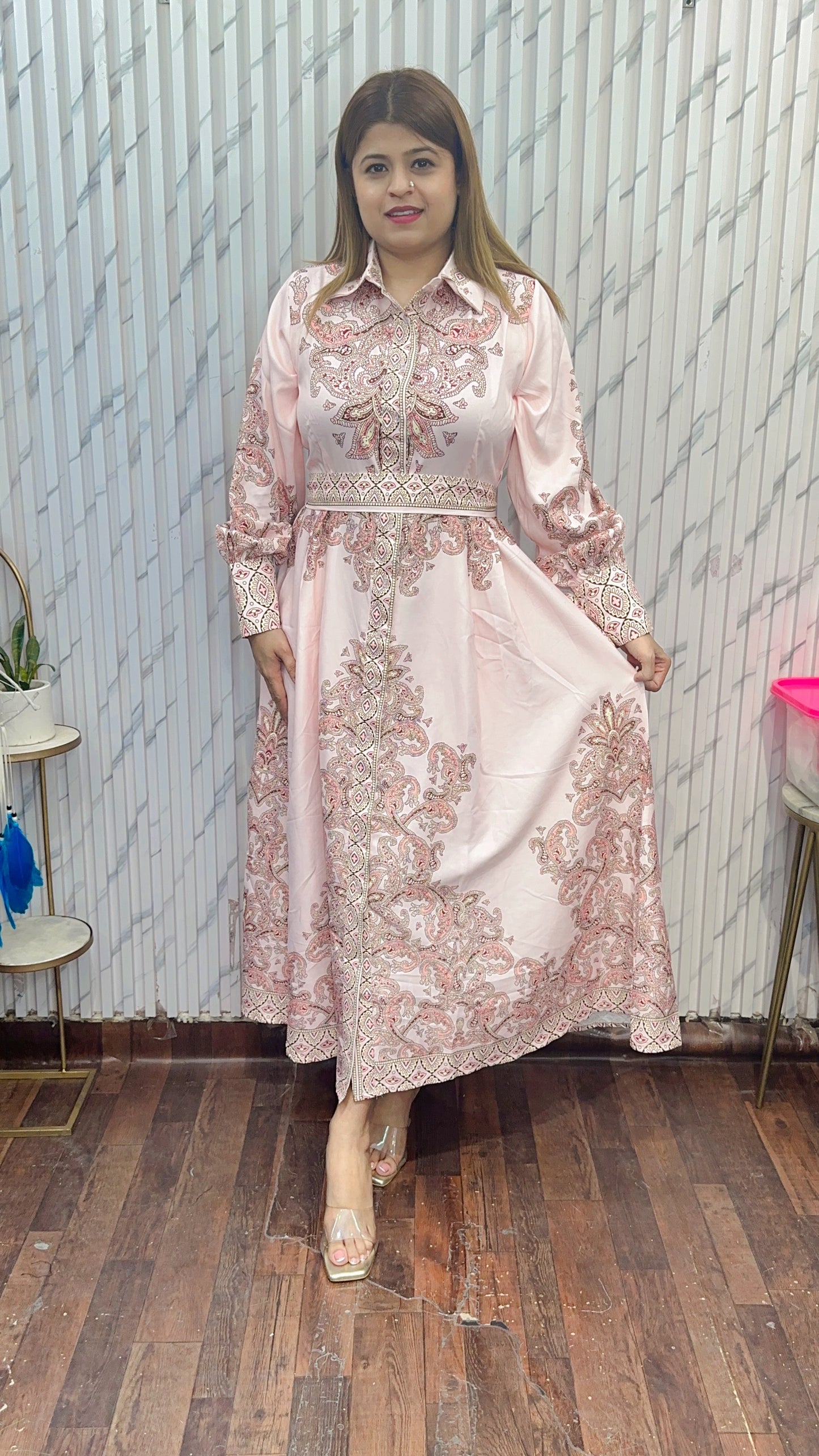 Balloon Digital Imported Long Dress