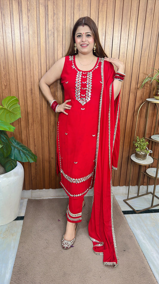 Suhag karwachauth special Suit with sleeves inside