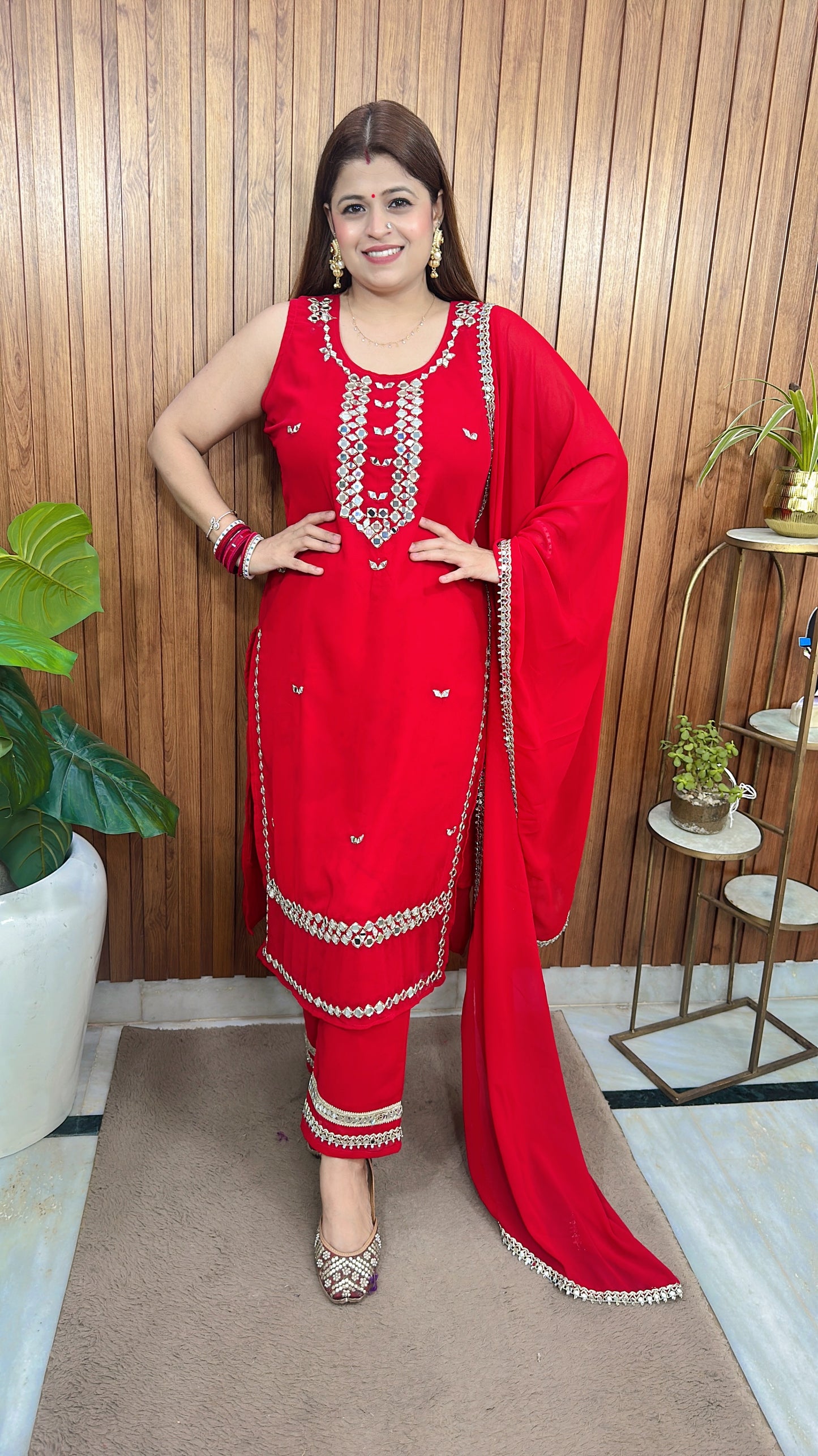 Suhag karwachauth special Suit with sleeves inside
