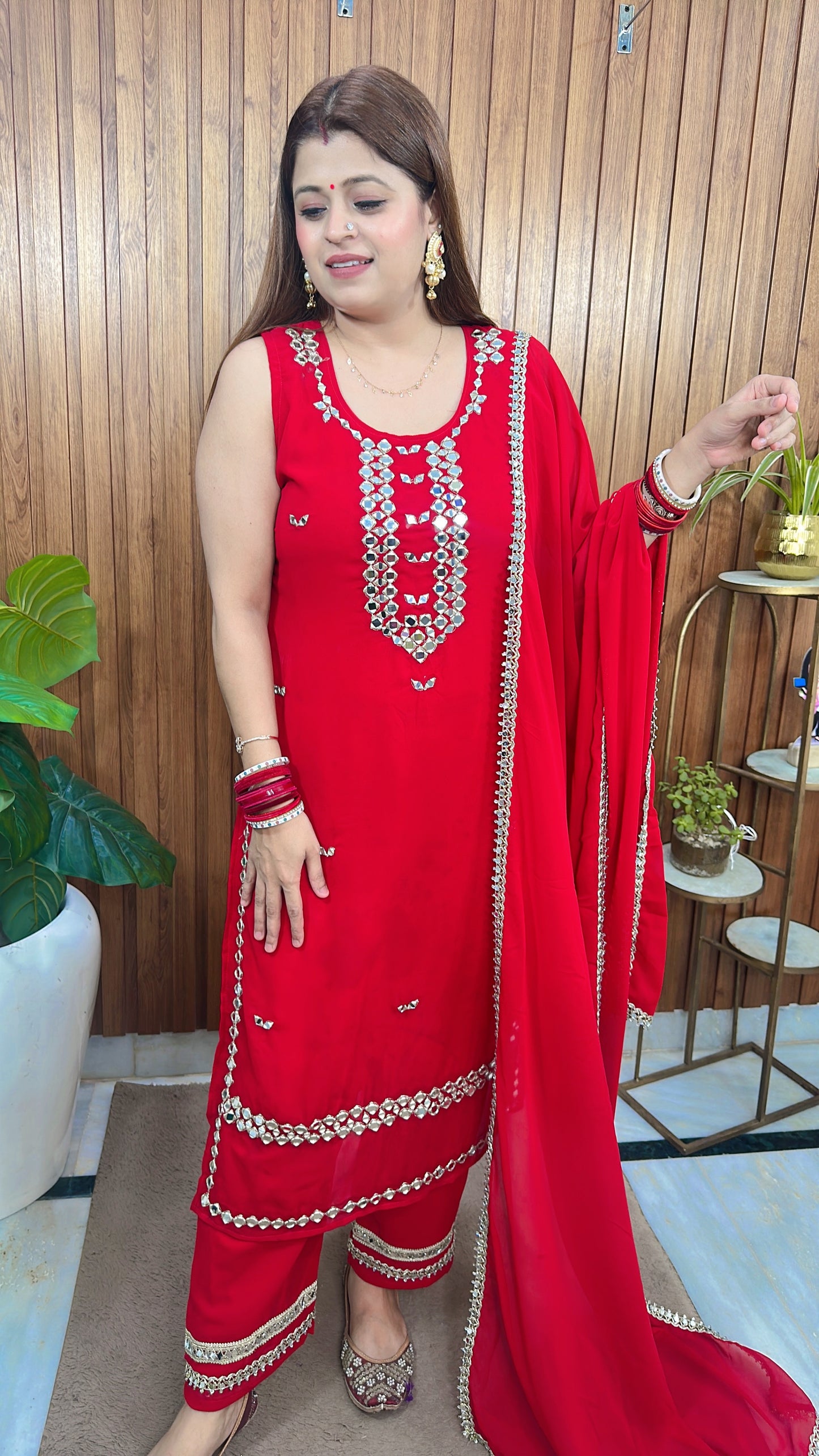 Suhag karwachauth special Suit with sleeves inside