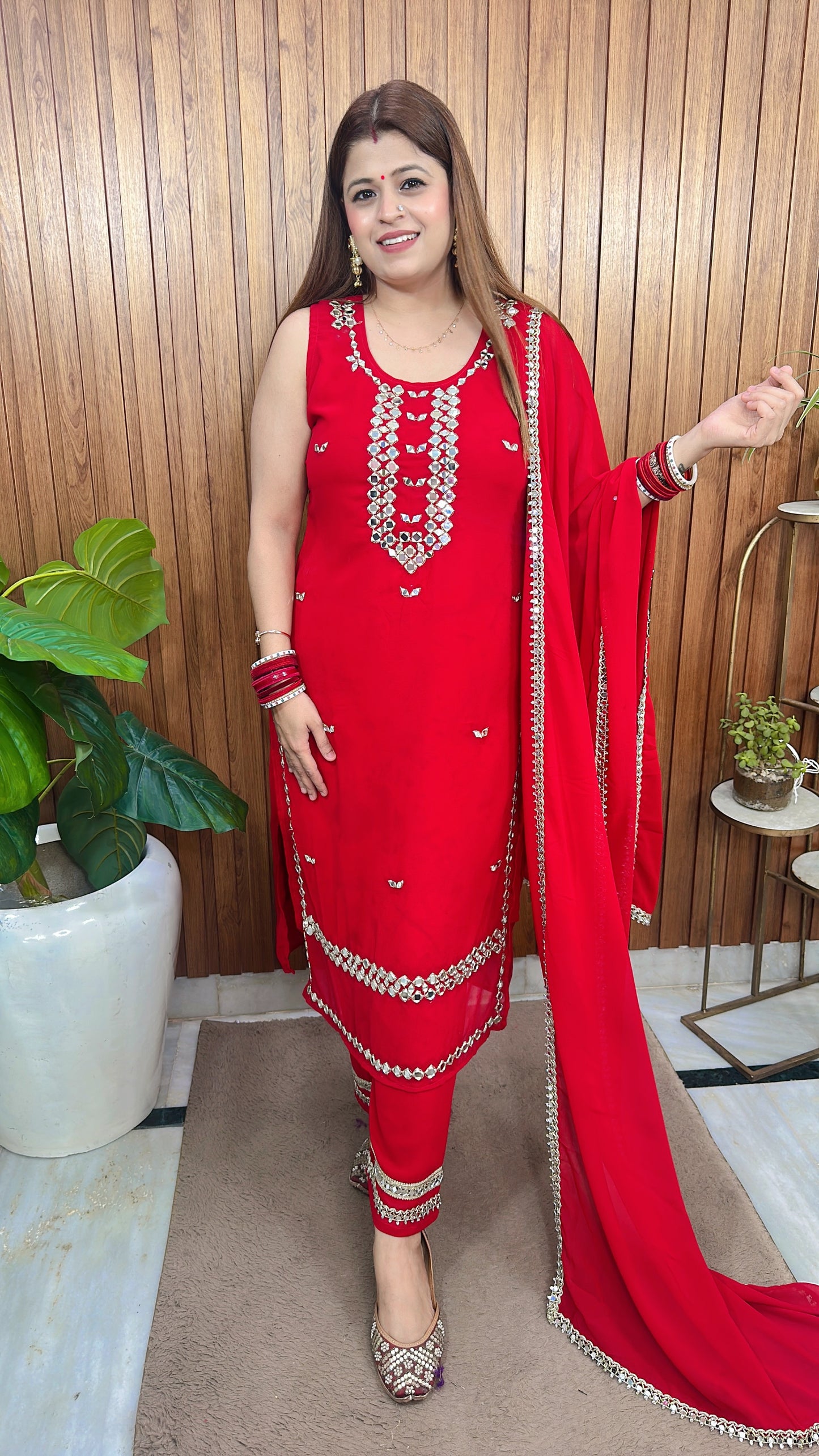 Suhag karwachauth special Suit with sleeves inside