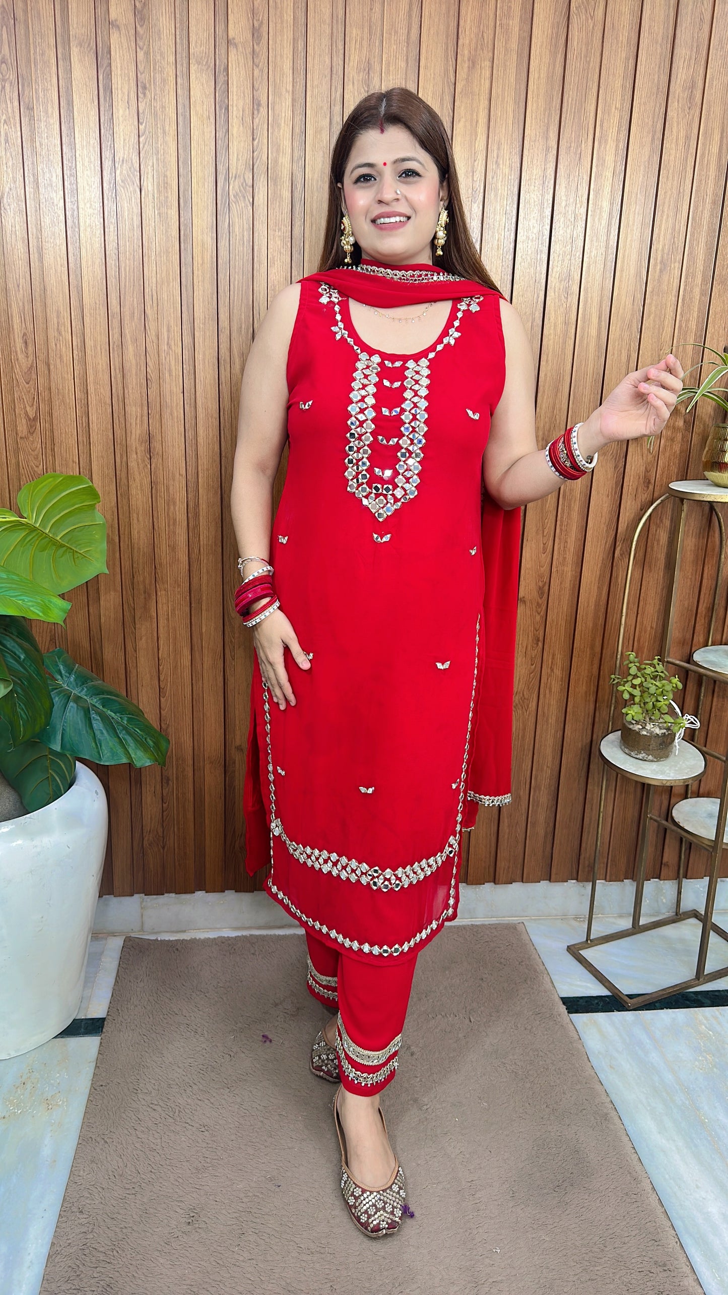 Suhag karwachauth special Suit with sleeves inside
