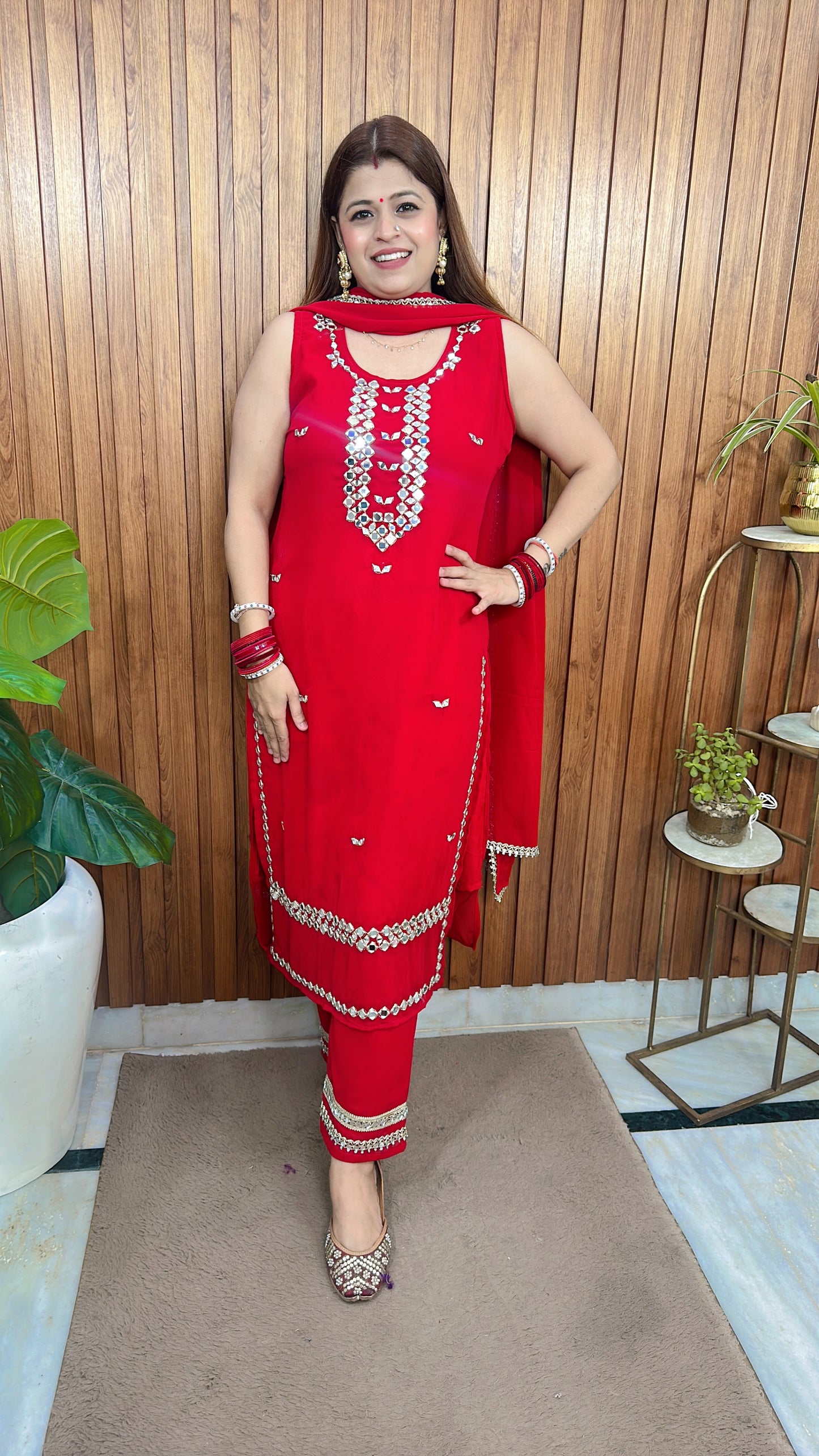 Suhag karwachauth special Suit with sleeves inside