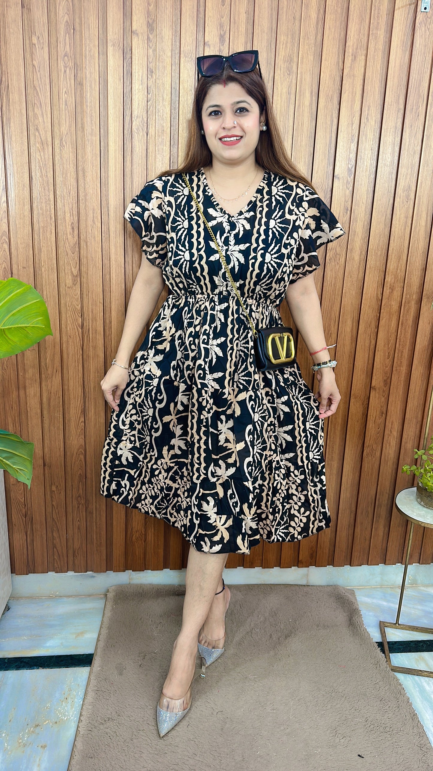 Cotton Floral Short Dress
