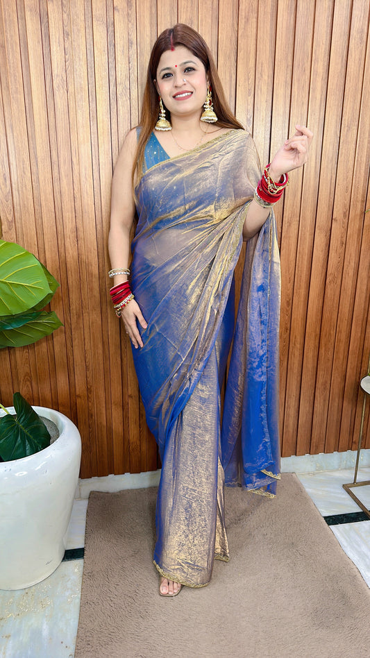 Premium shimmer organza Saree