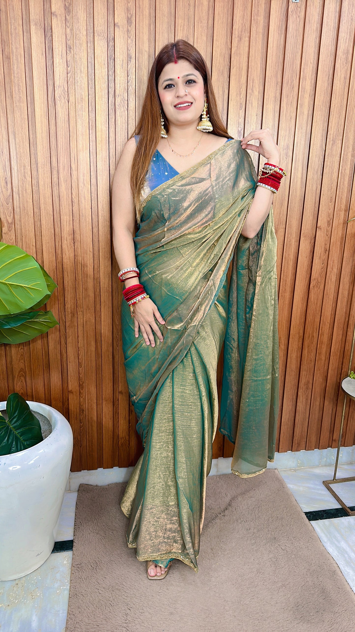 Premium shimmer organza Saree