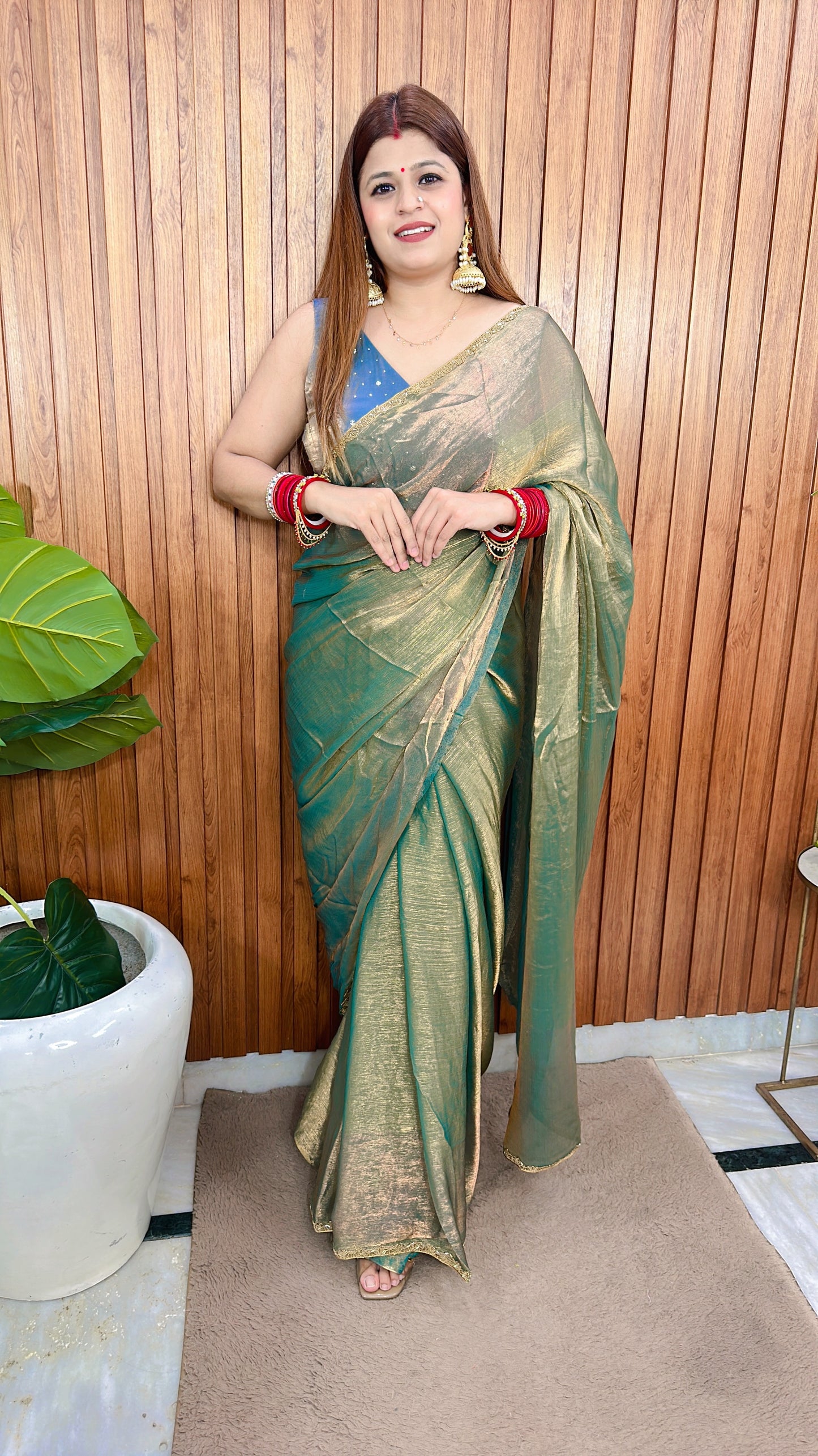 Premium shimmer organza Saree