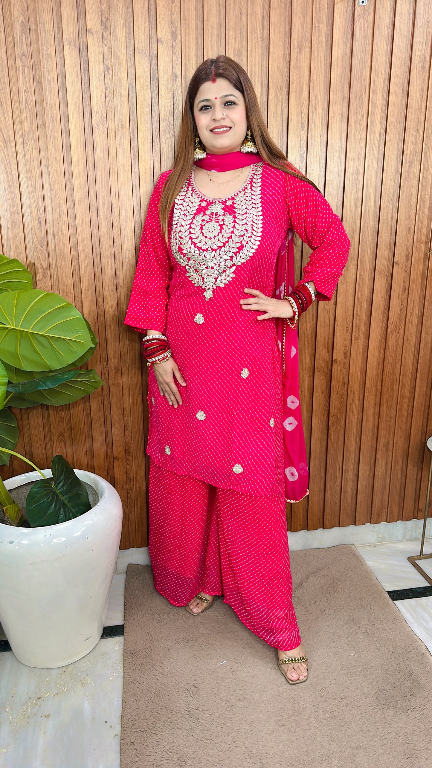 Leheriya Gota patti Suit with sharara