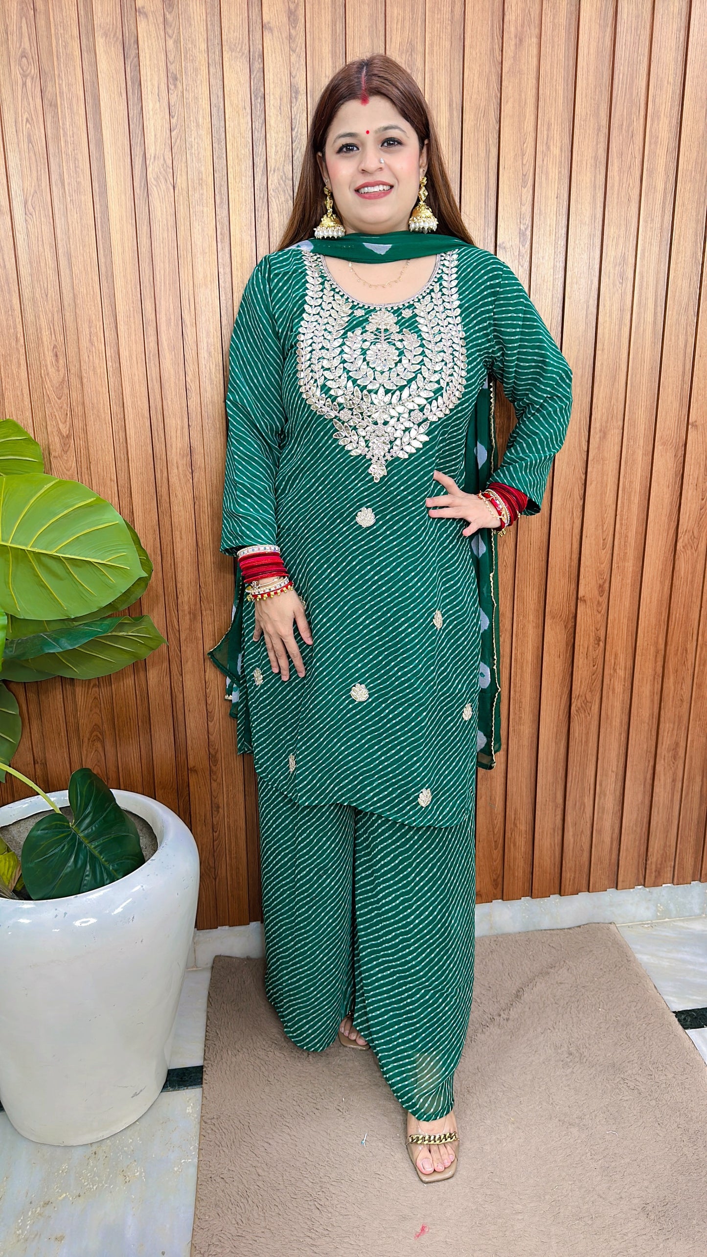 Leheriya Gota patti Suit with sharara
