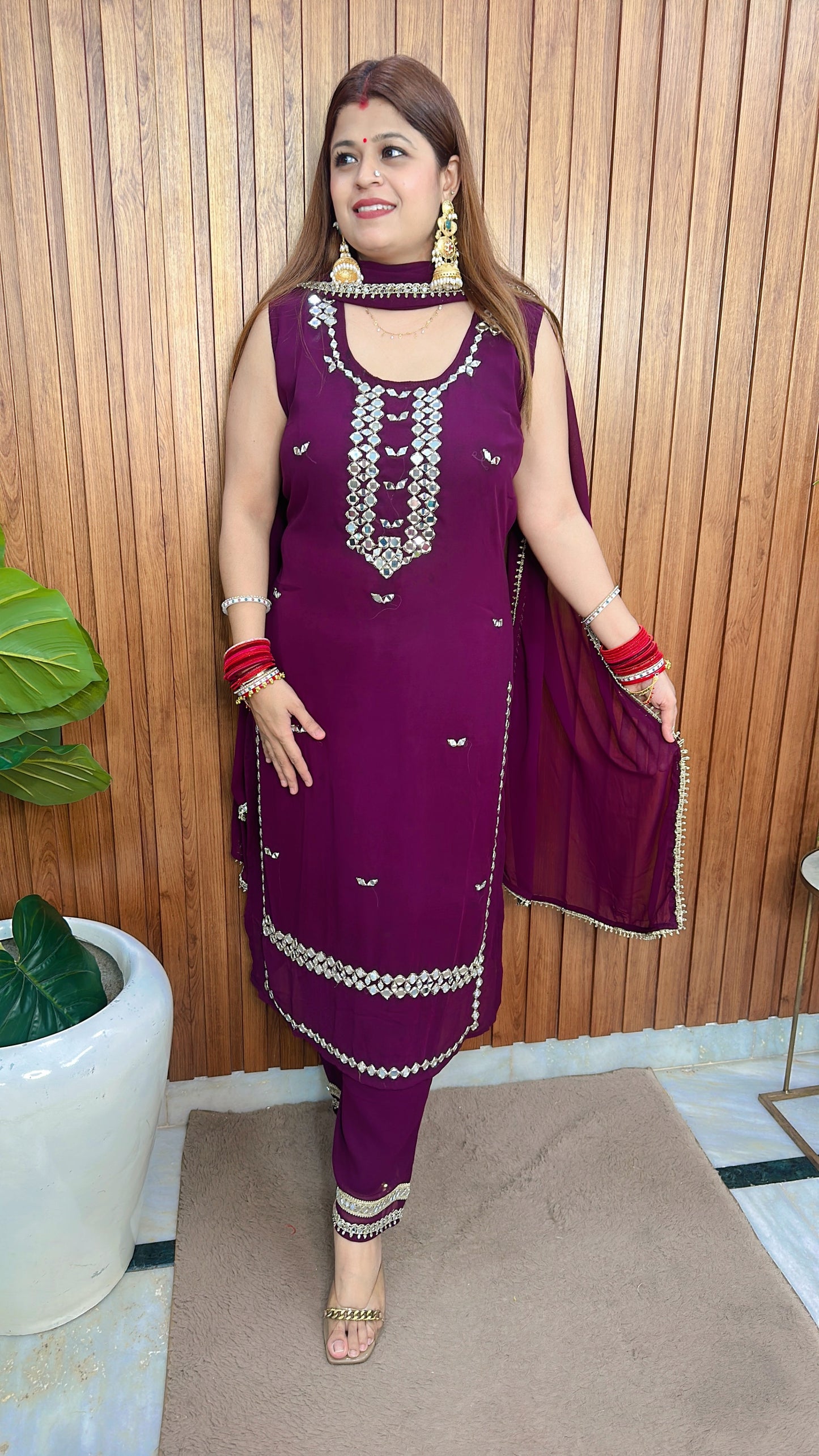 Suhag karwachauth special Suit with sleeves inside