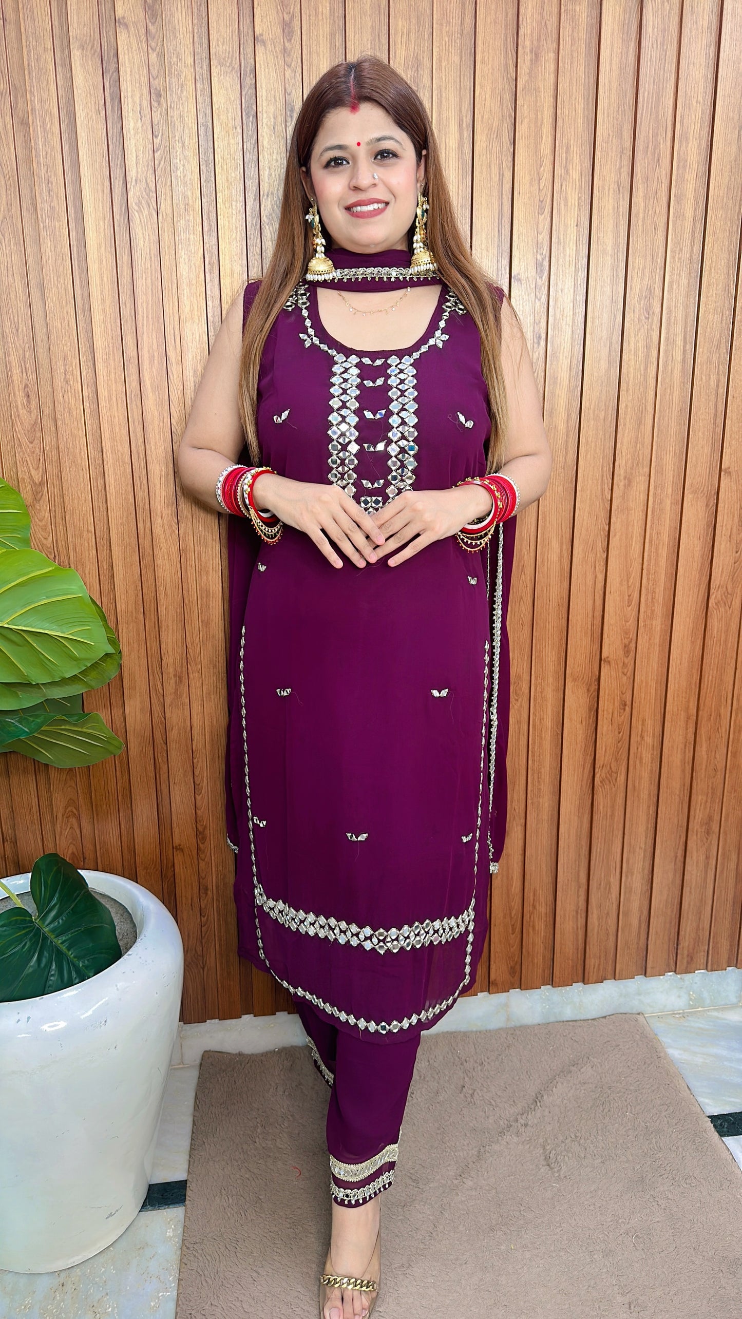 Suhag karwachauth special Suit with sleeves inside