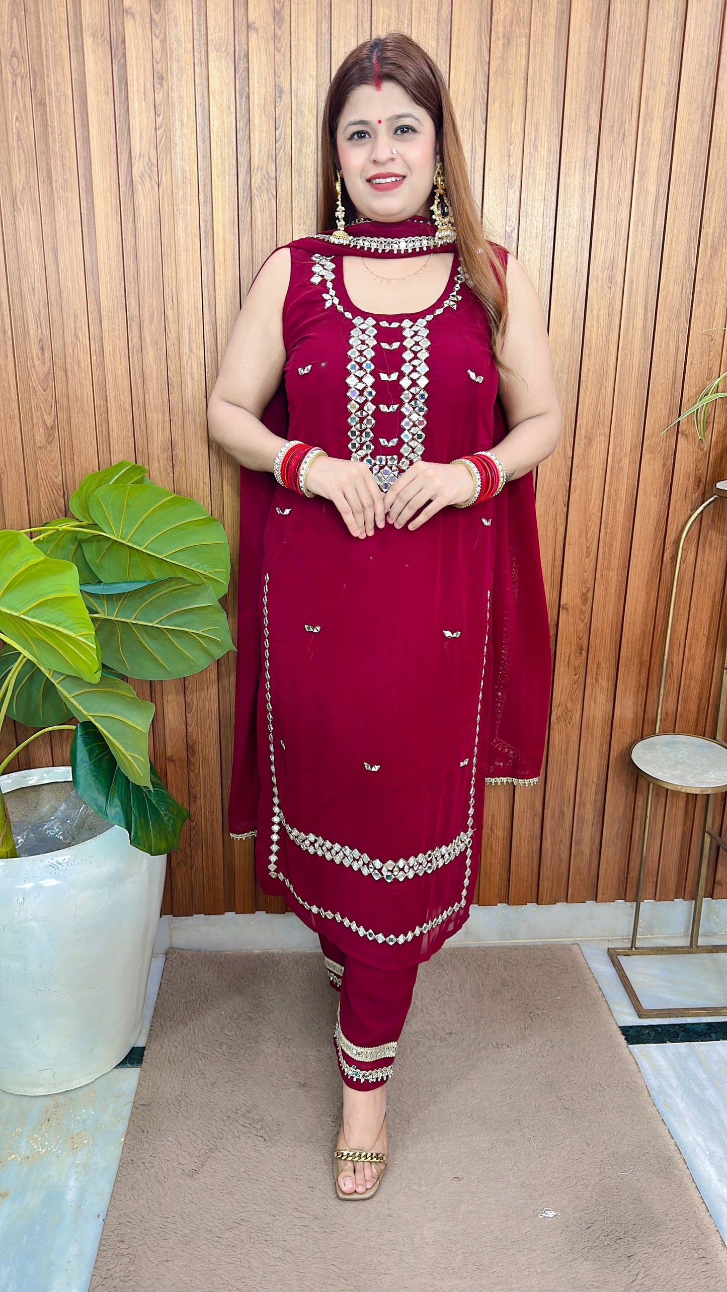 Suhag karwachauth special Suit with sleeves inside