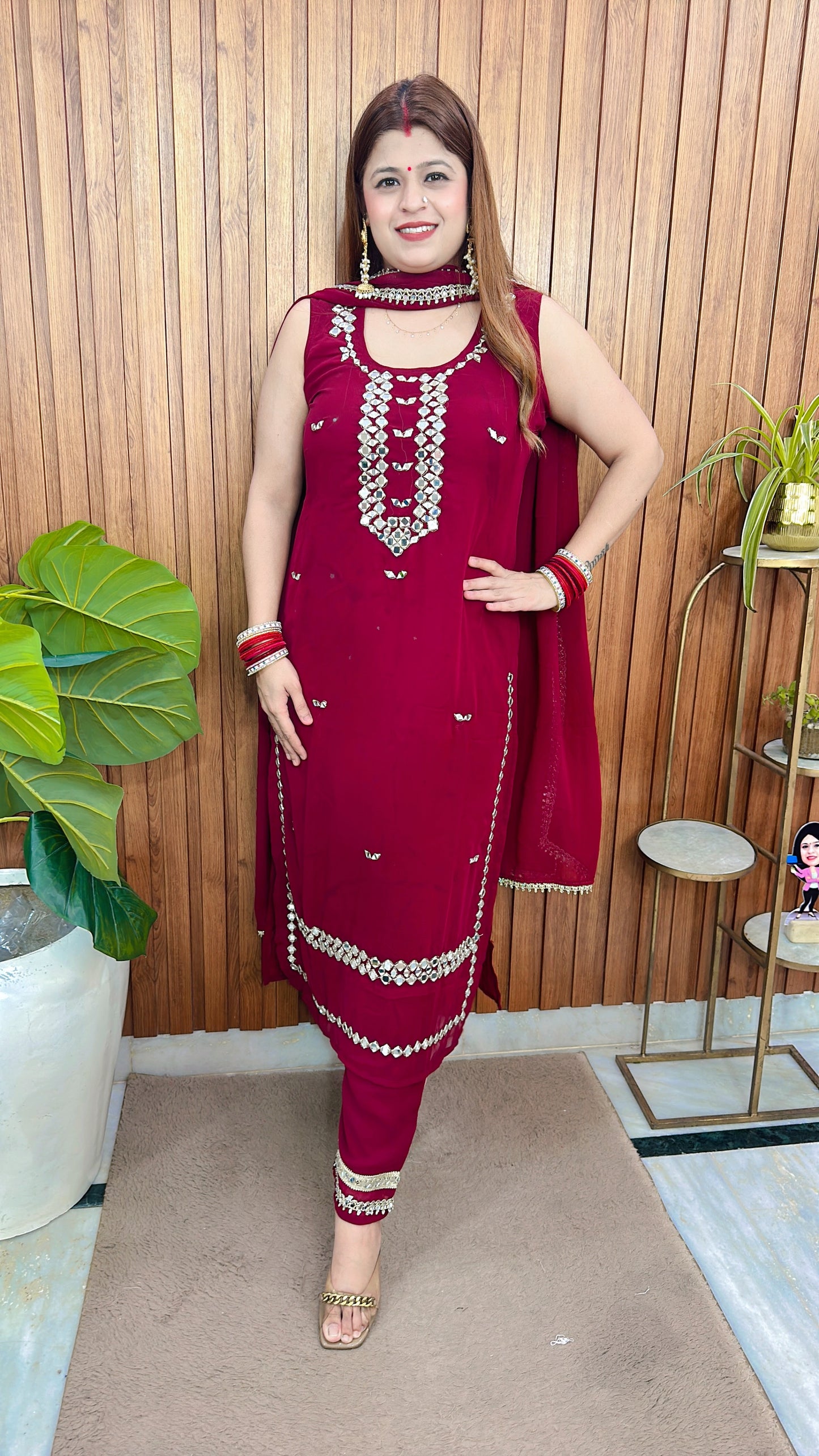 Suhag karwachauth special Suit with sleeves inside