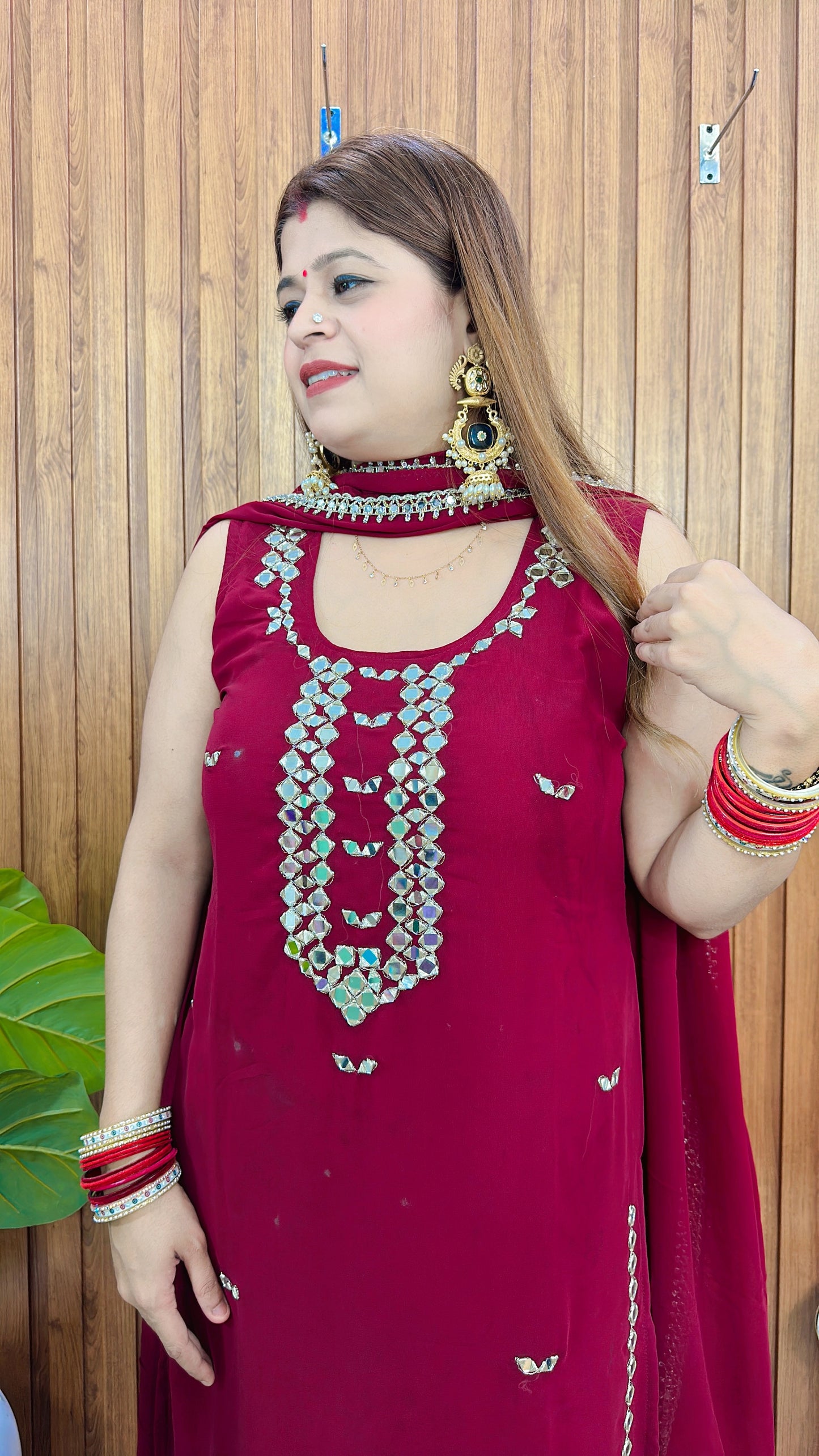 Suhag karwachauth special Suit with sleeves inside