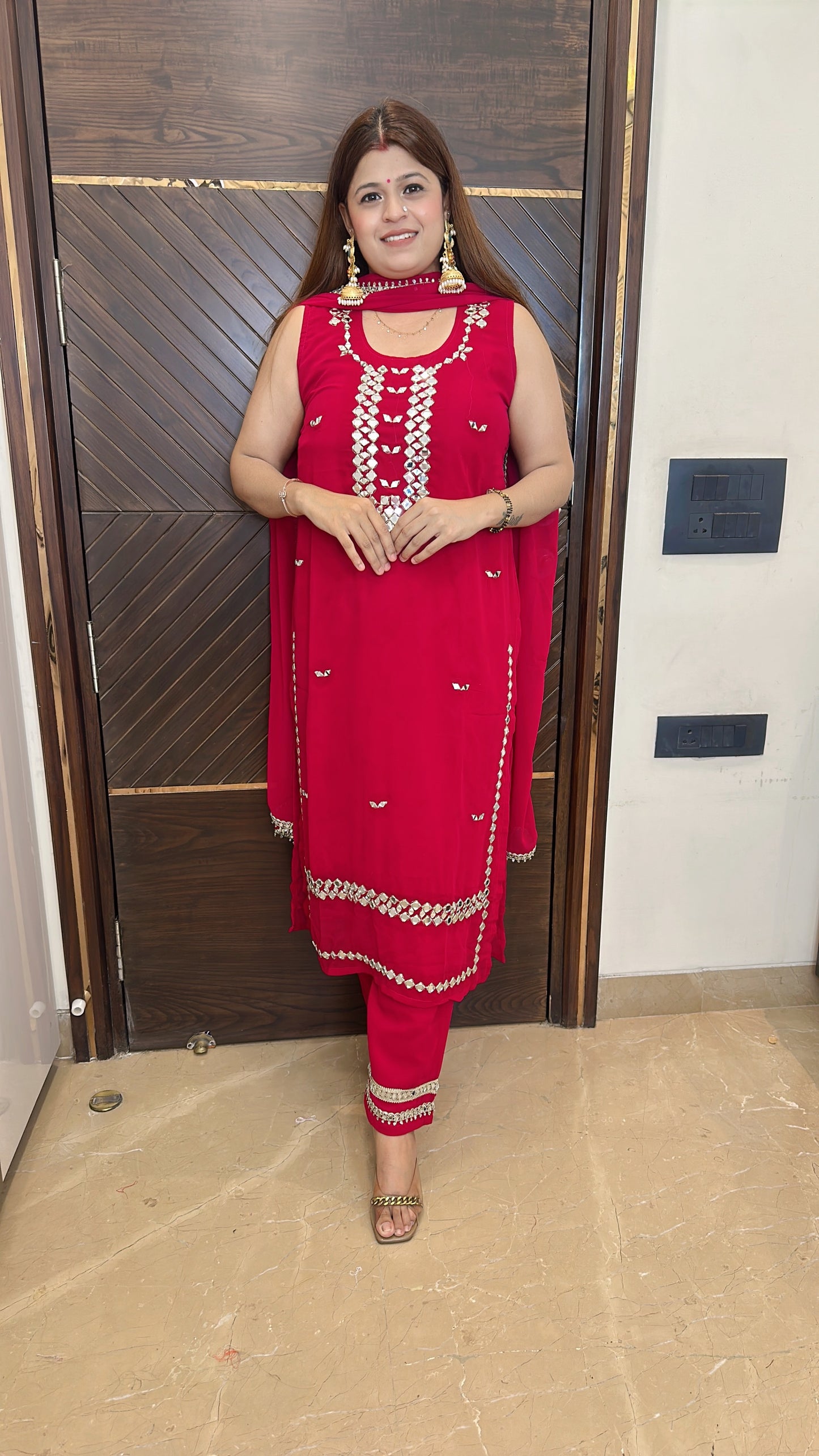 Suhag karwachauth special Suit with sleeves inside