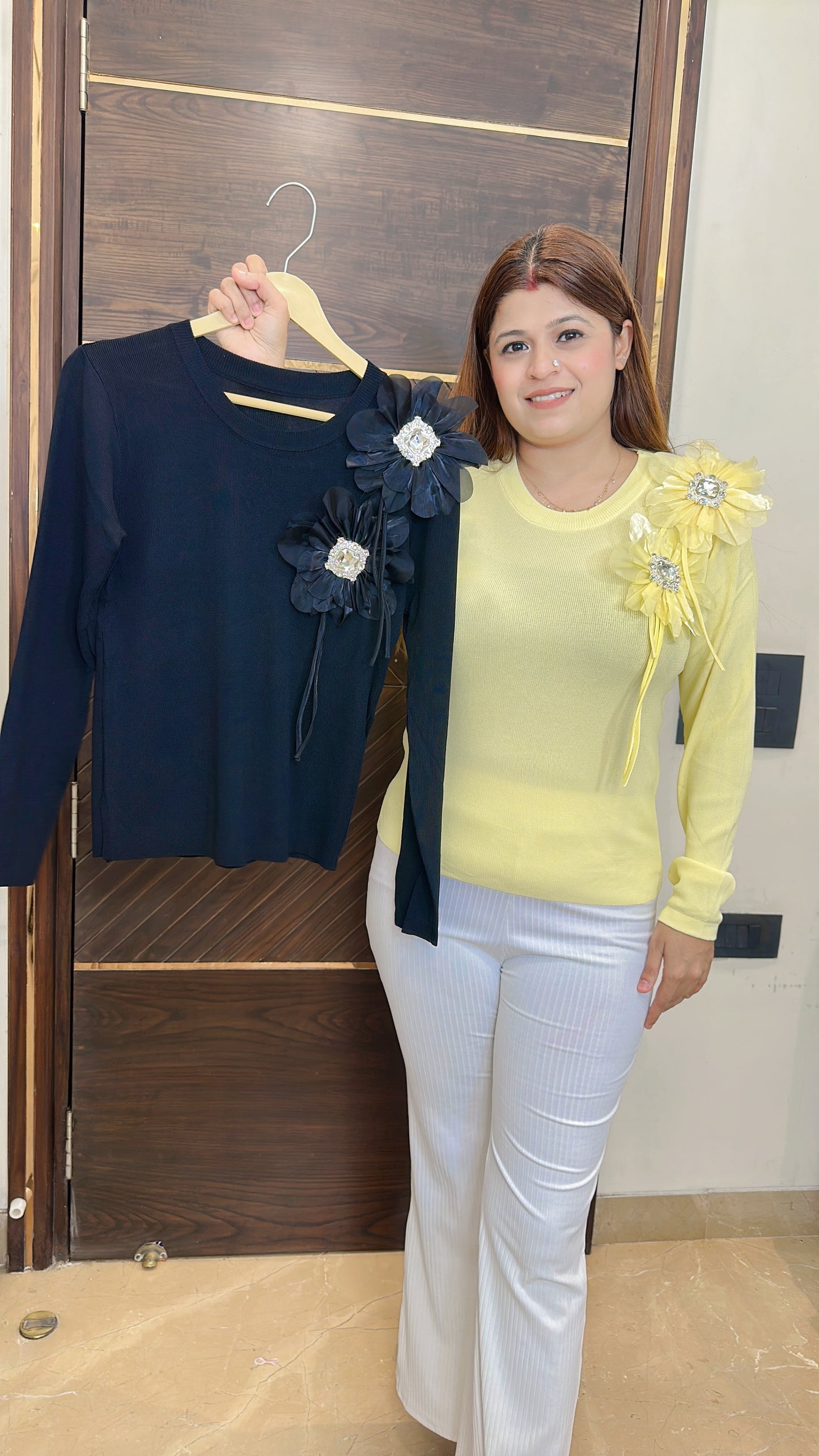 Diamond one side Flower Top