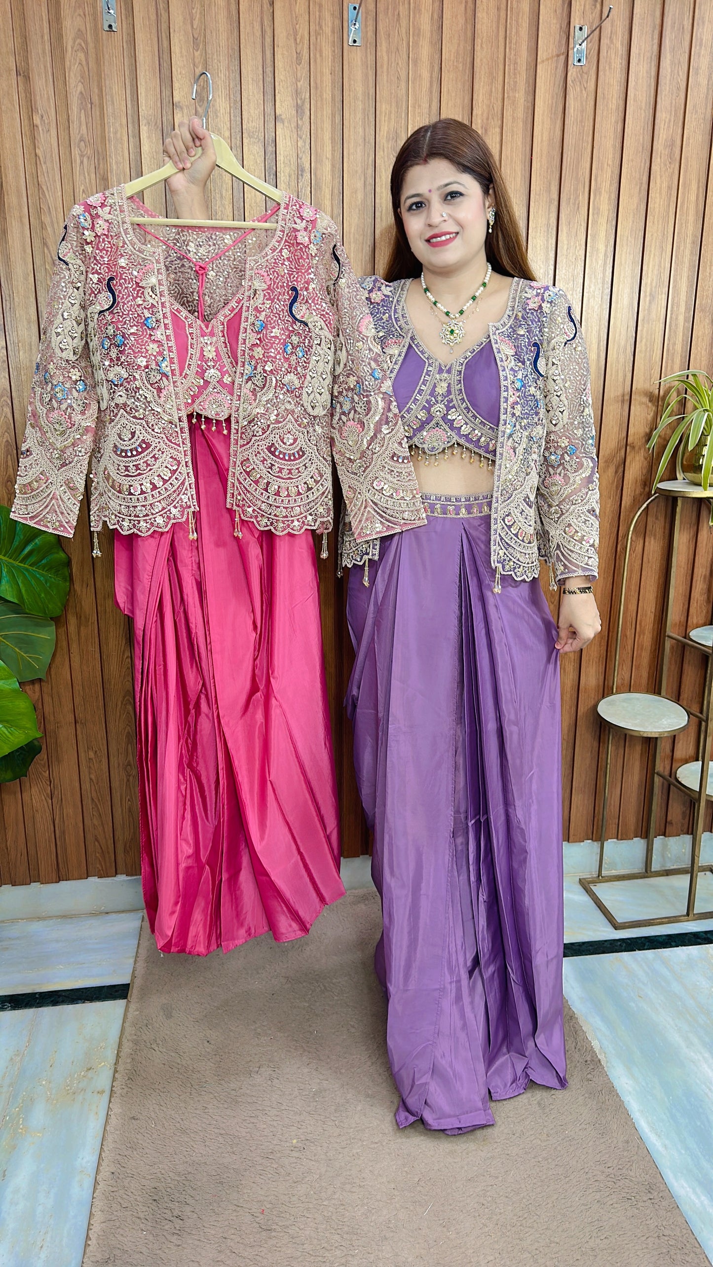 Mehar indo-western Shrug Set