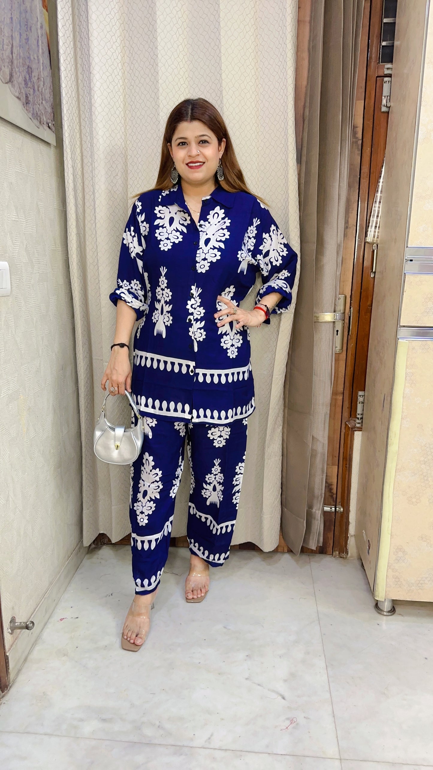 Stylish cotton printed coord set