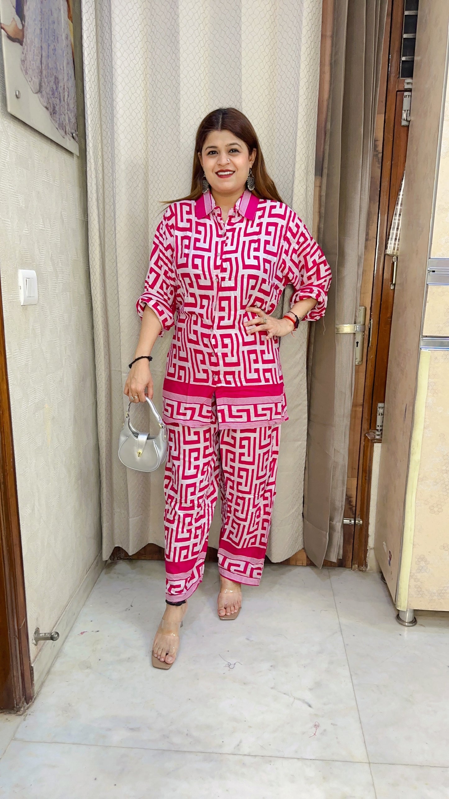 Stylish cotton printed coord set