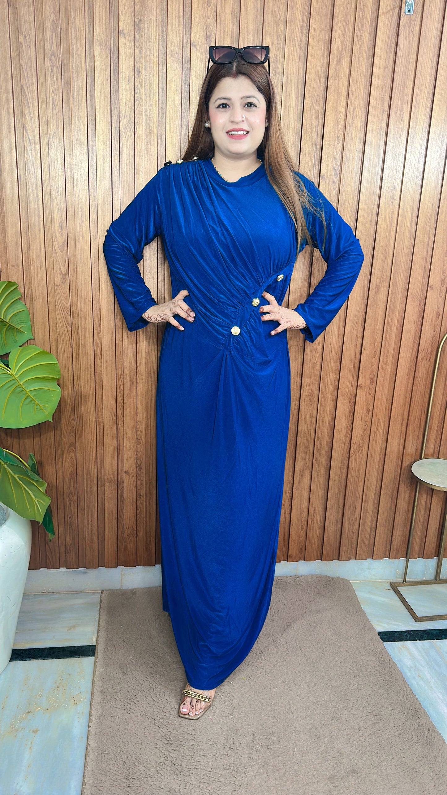 Classy Matalic button dress