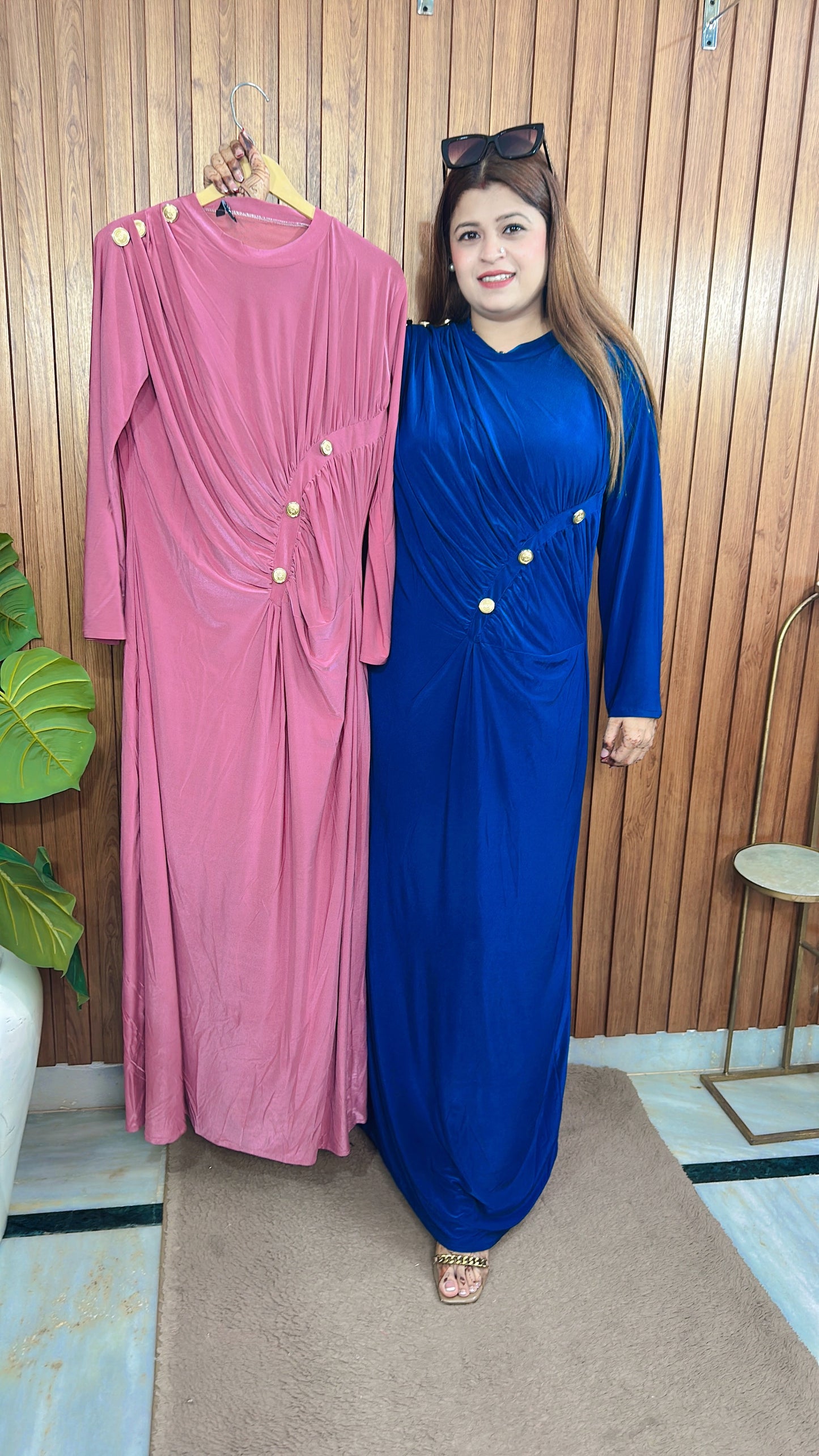 Classy Matalic button dress
