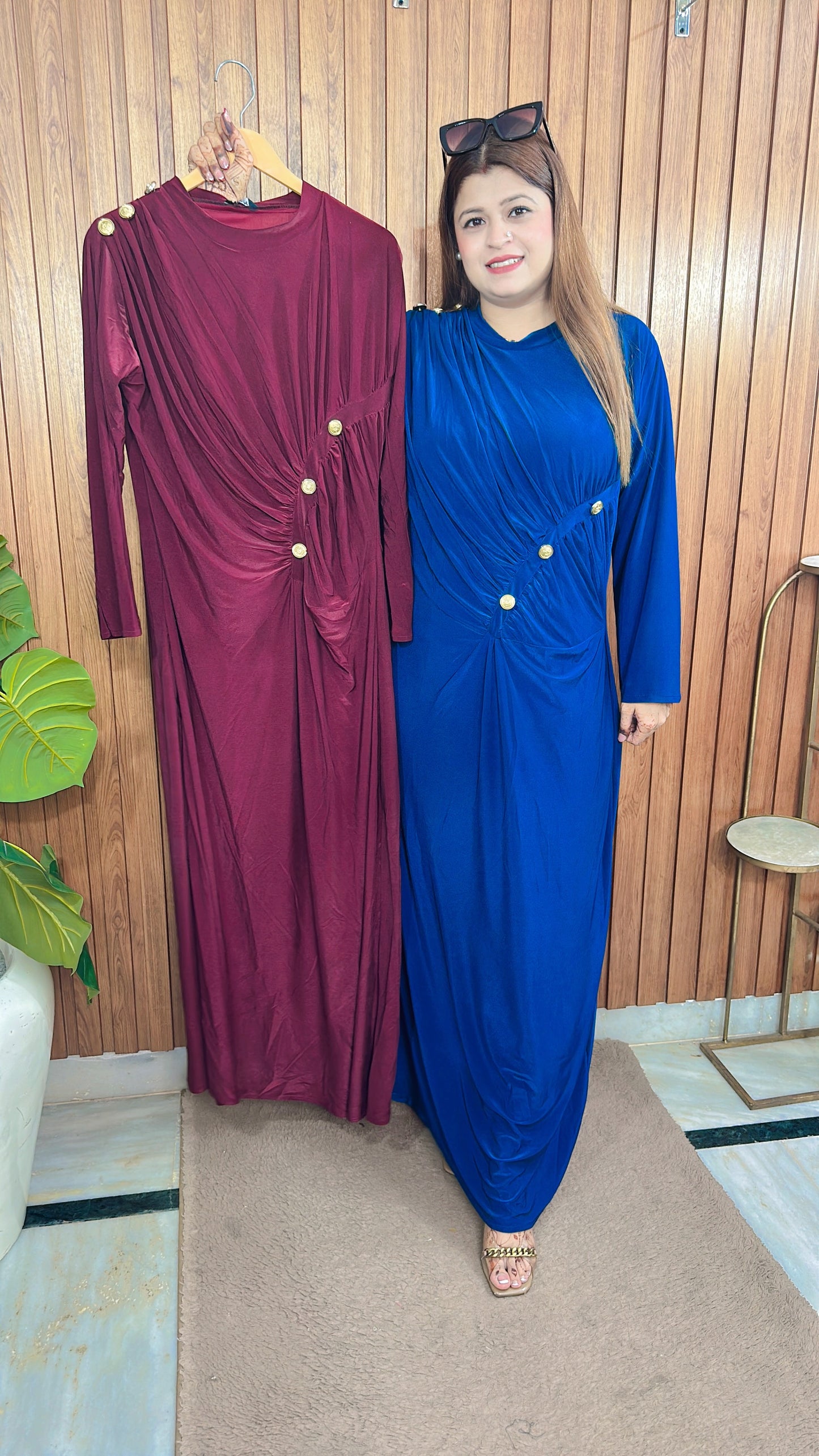 Classy Matalic button dress