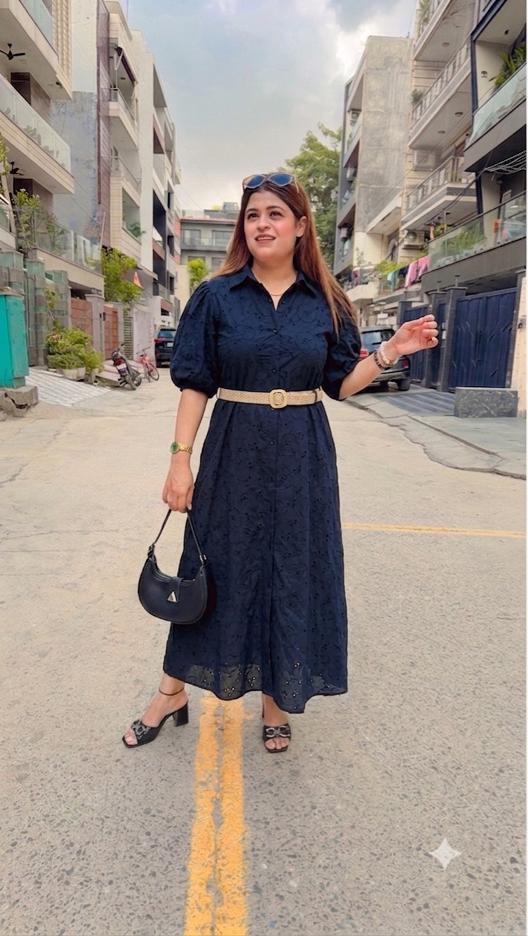 Flower schifliCotton Maxi Dress