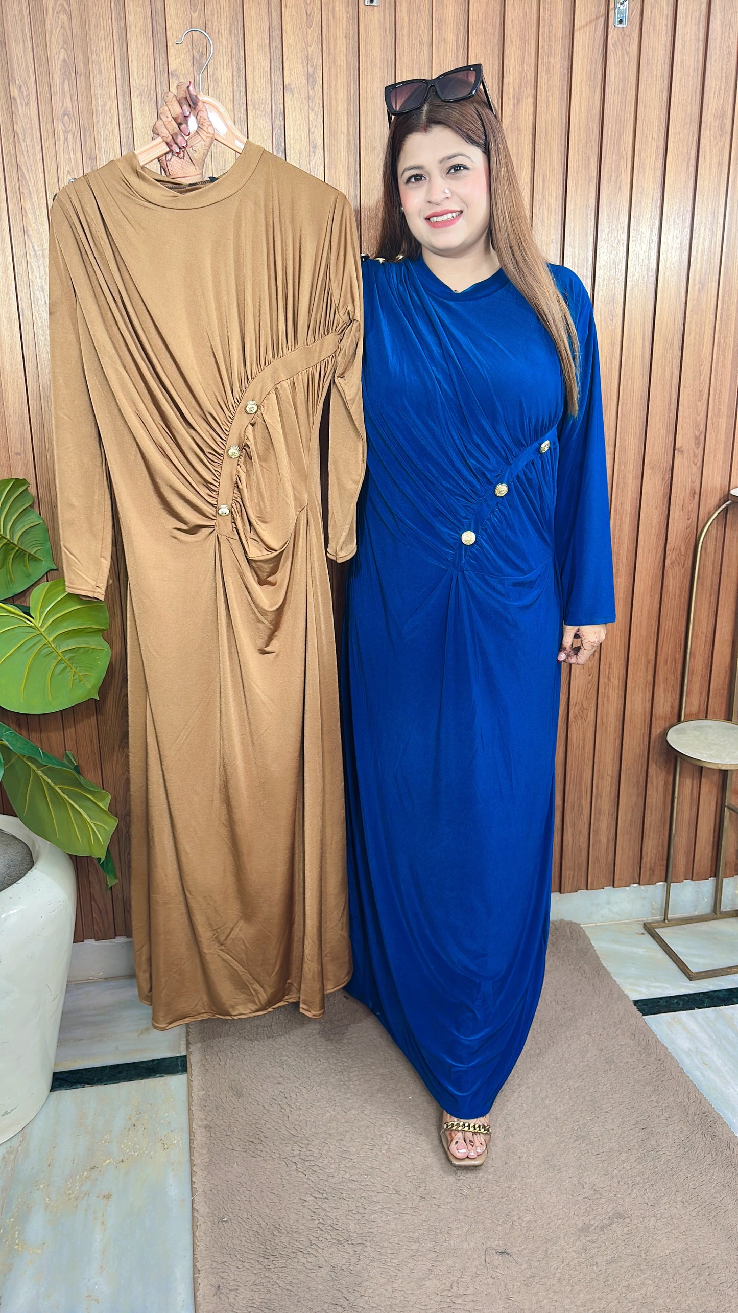 Classy Matalic button dress