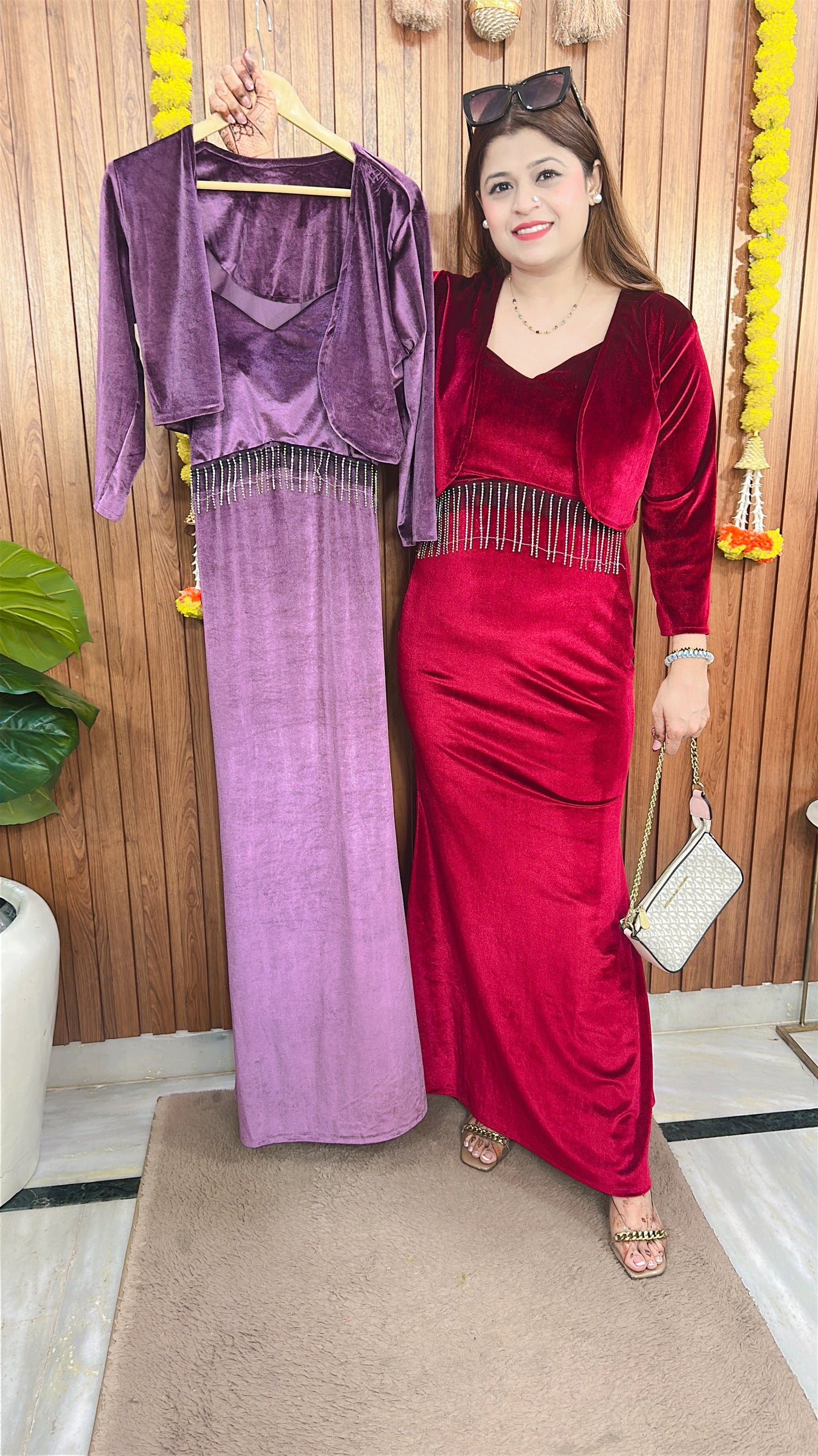 Velvet Fish Cut Dress