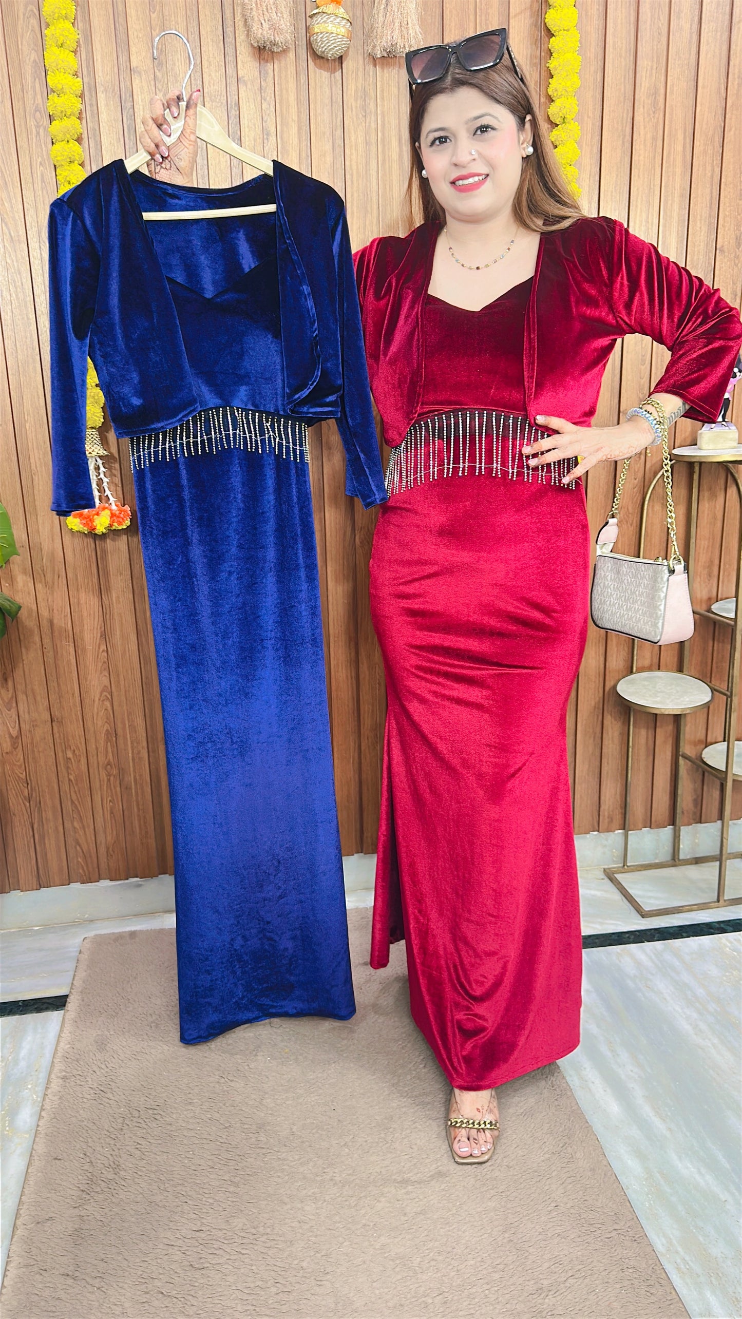 Velvet Fish Cut Dress