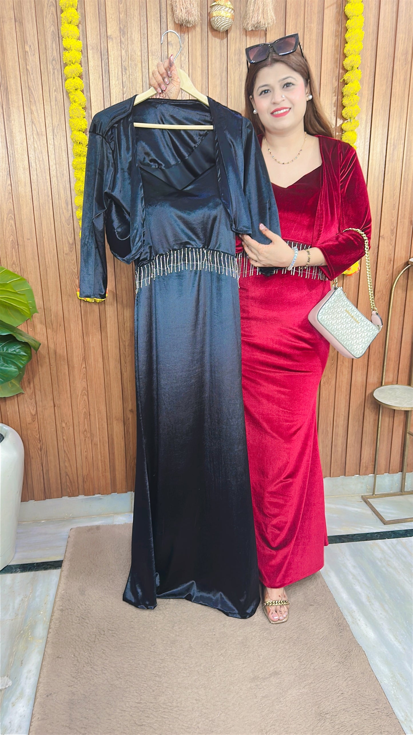 Velvet Fish Cut Dress