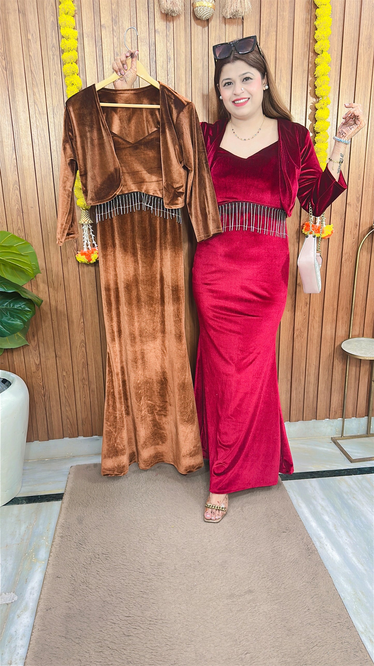 Velvet Fish Cut Dress