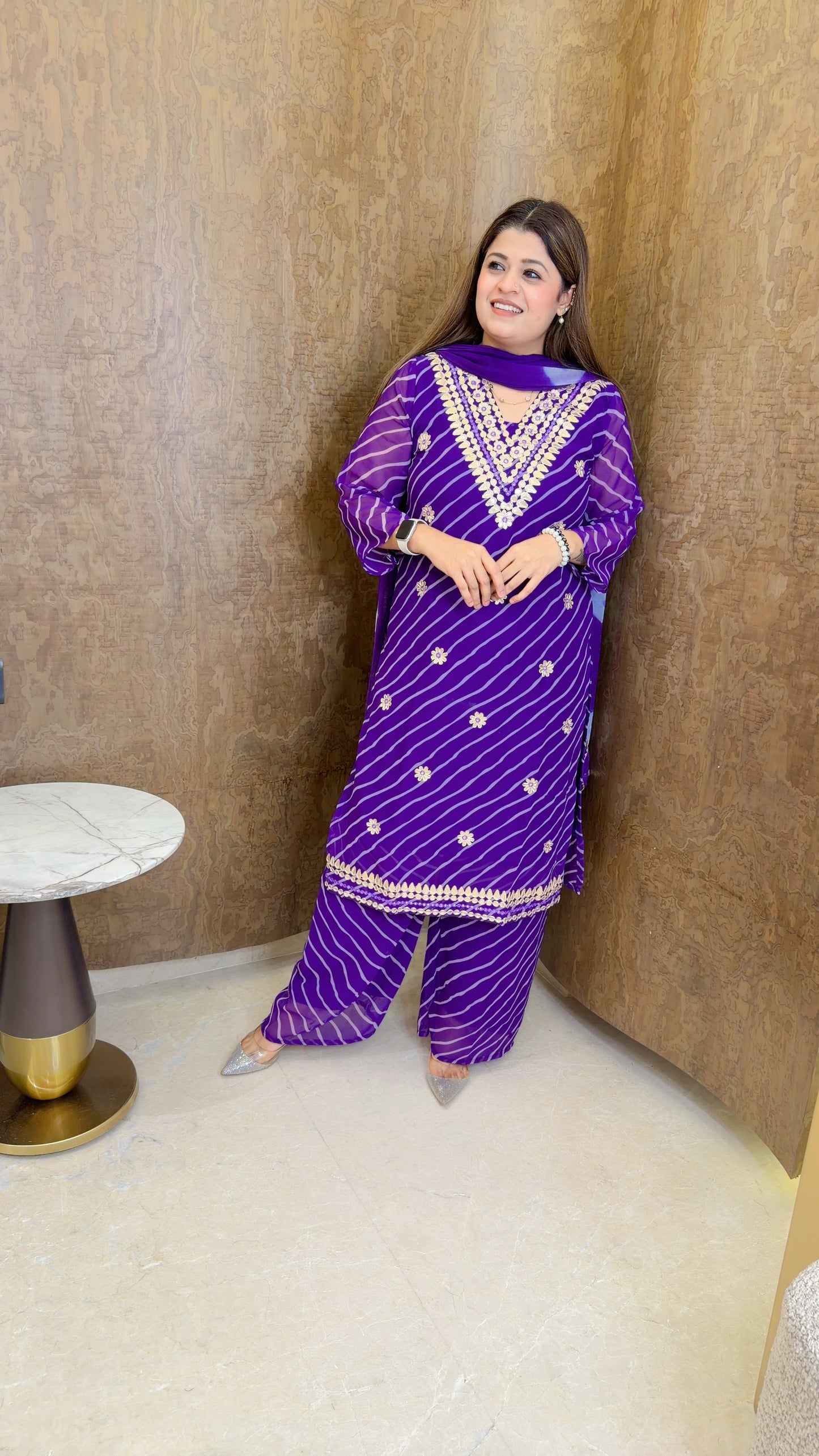 Lehariya Gota Patti Three Piece Suit