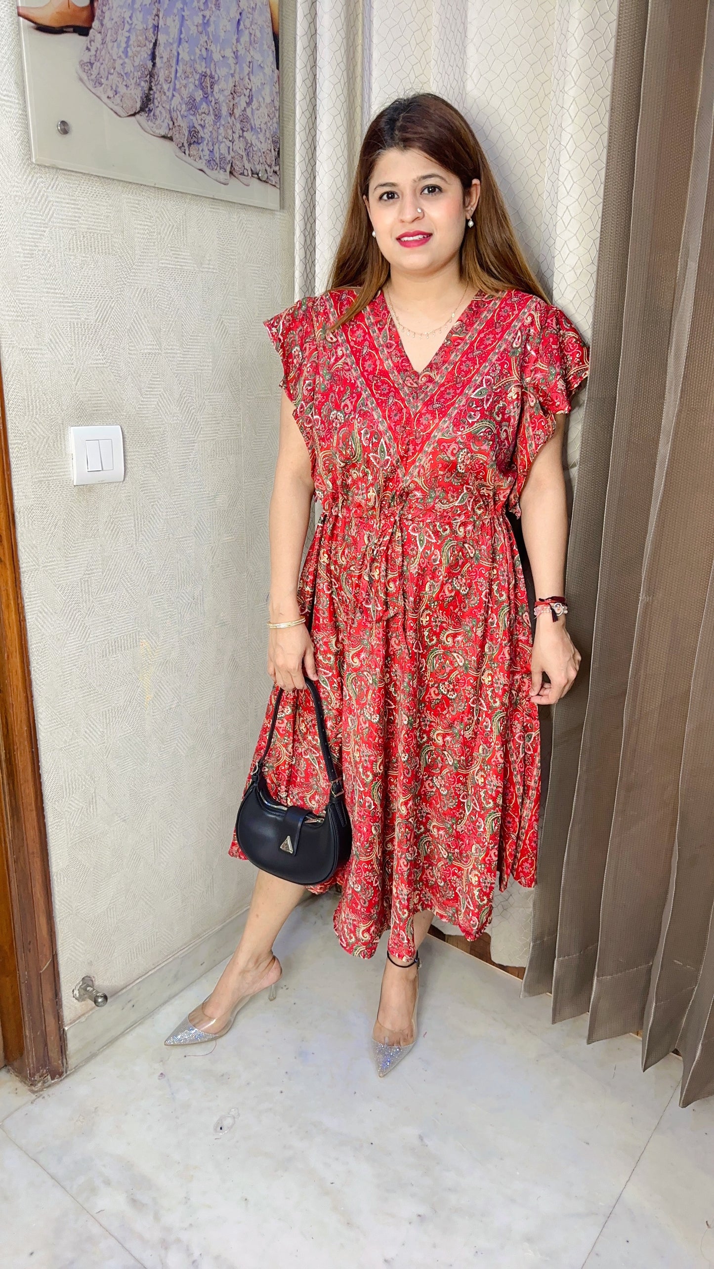 China silk middi dress