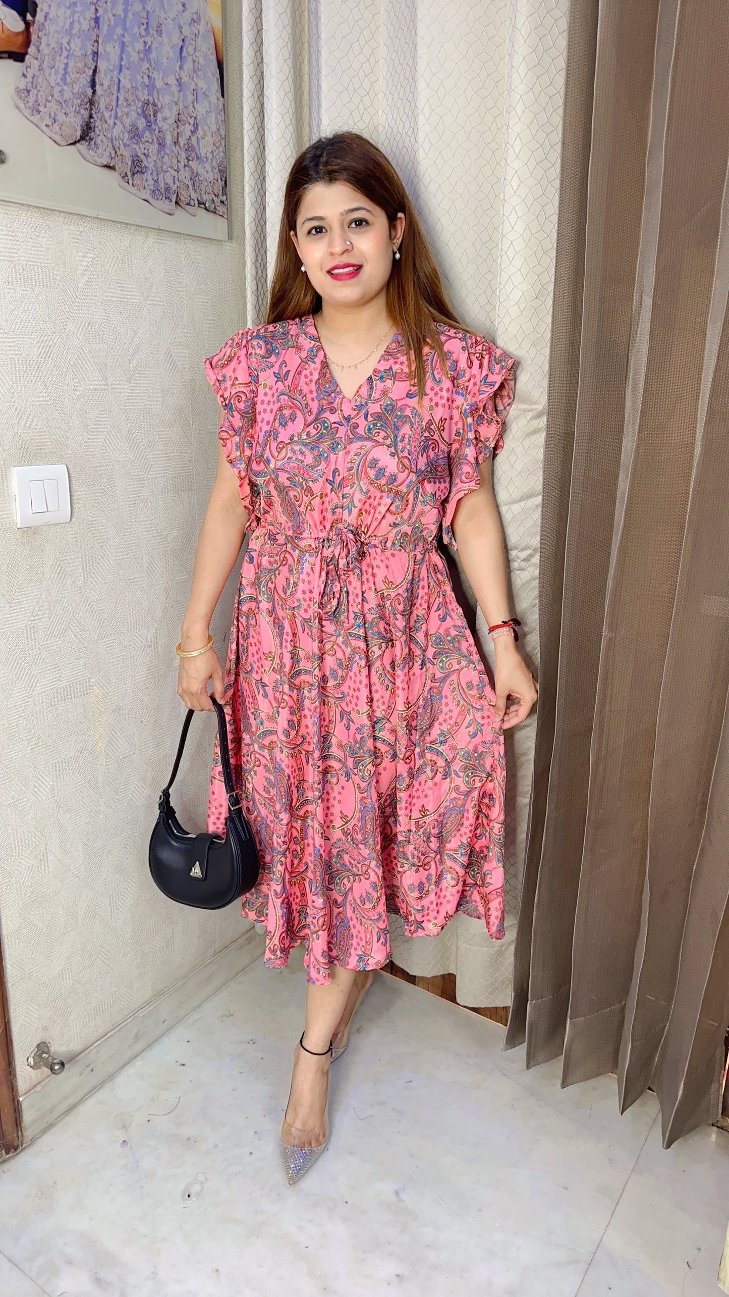 China silk middi dress