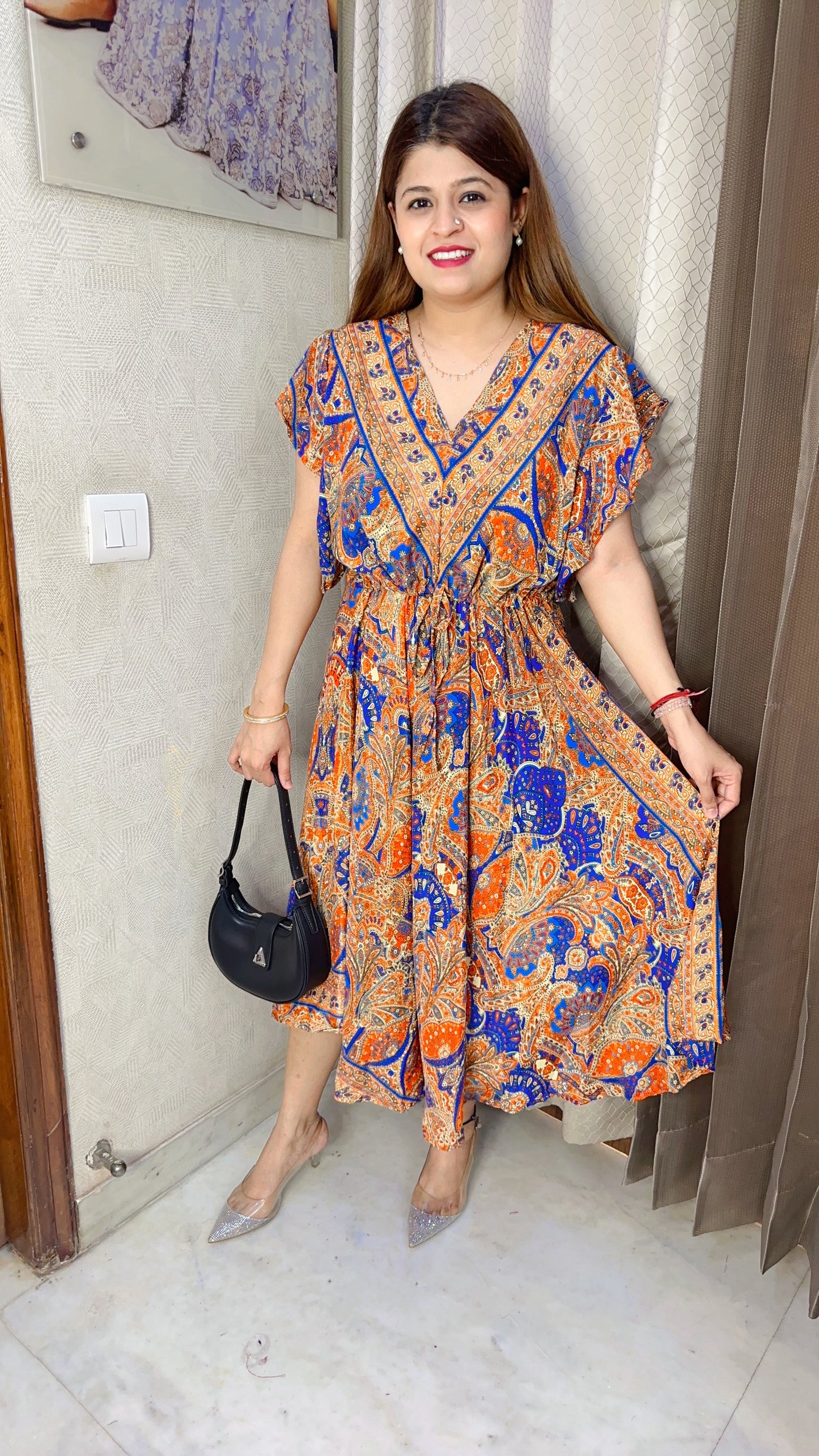 China silk middi dress