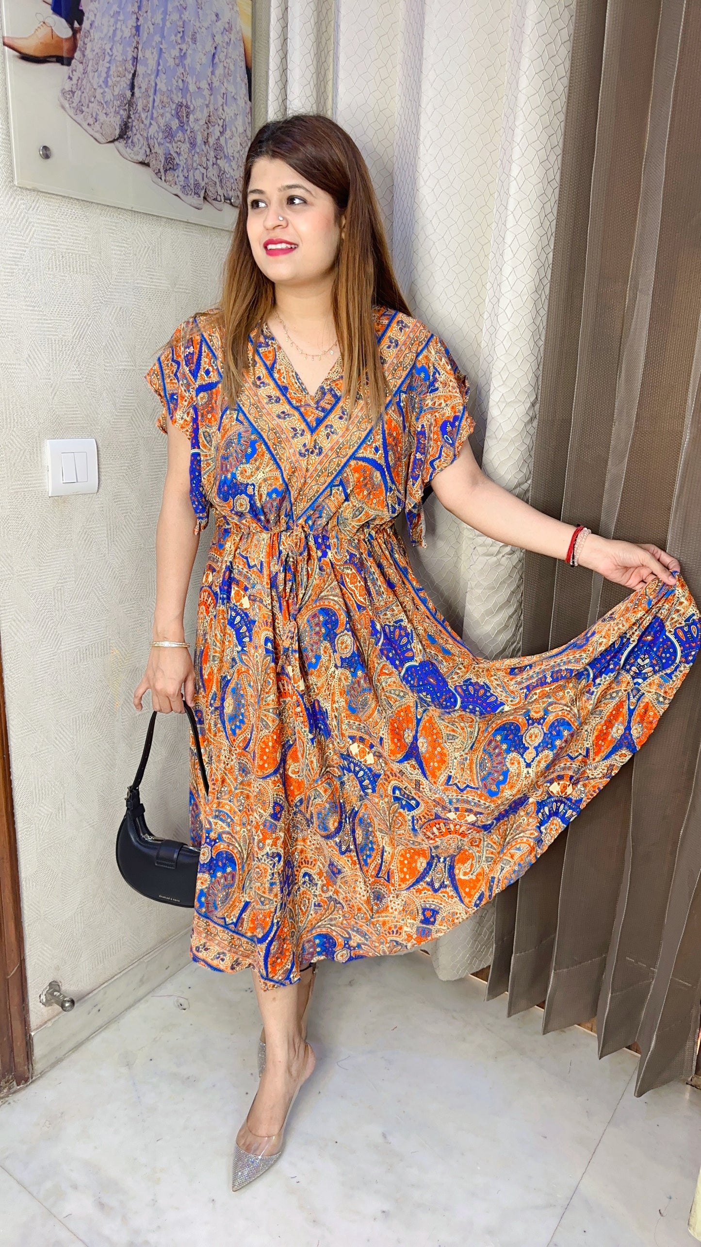 China silk middi dress