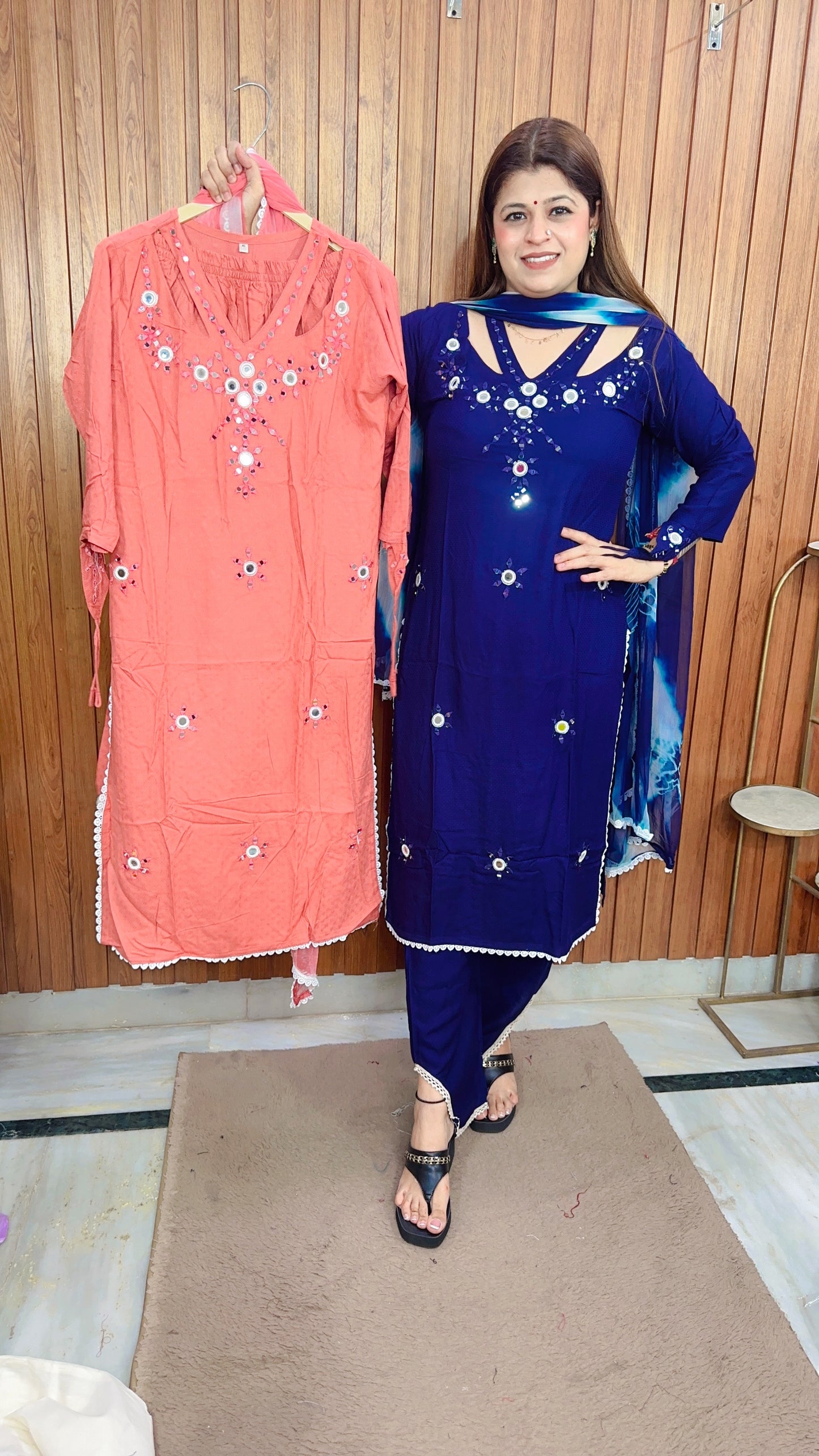 Mirror Halter Neck Cotton Suit
