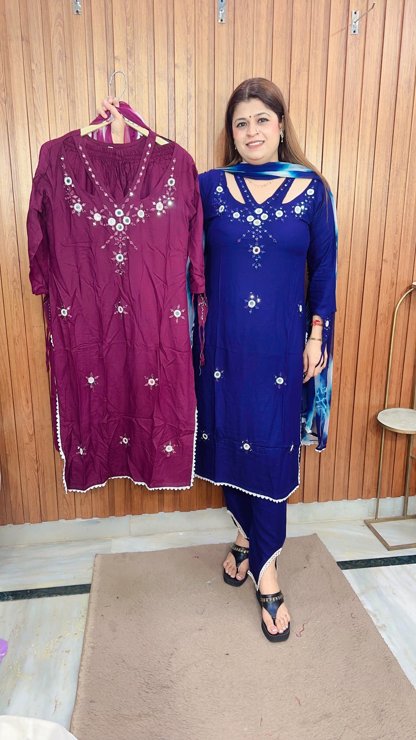 Mirror Halter Neck Cotton Suit
