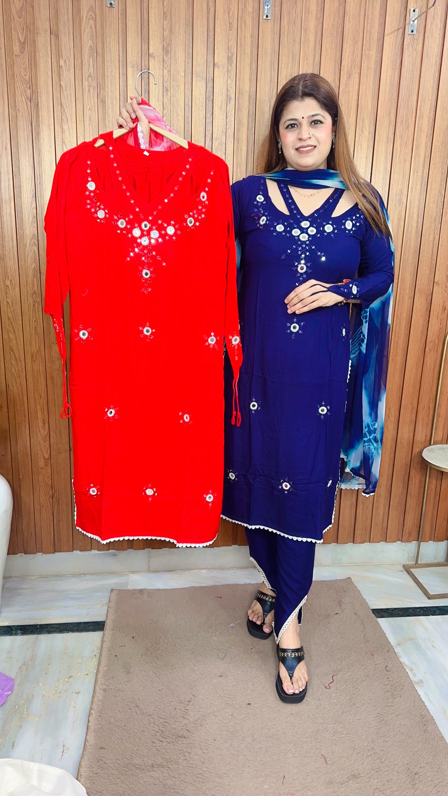 Mirror Halter Neck Cotton Suit