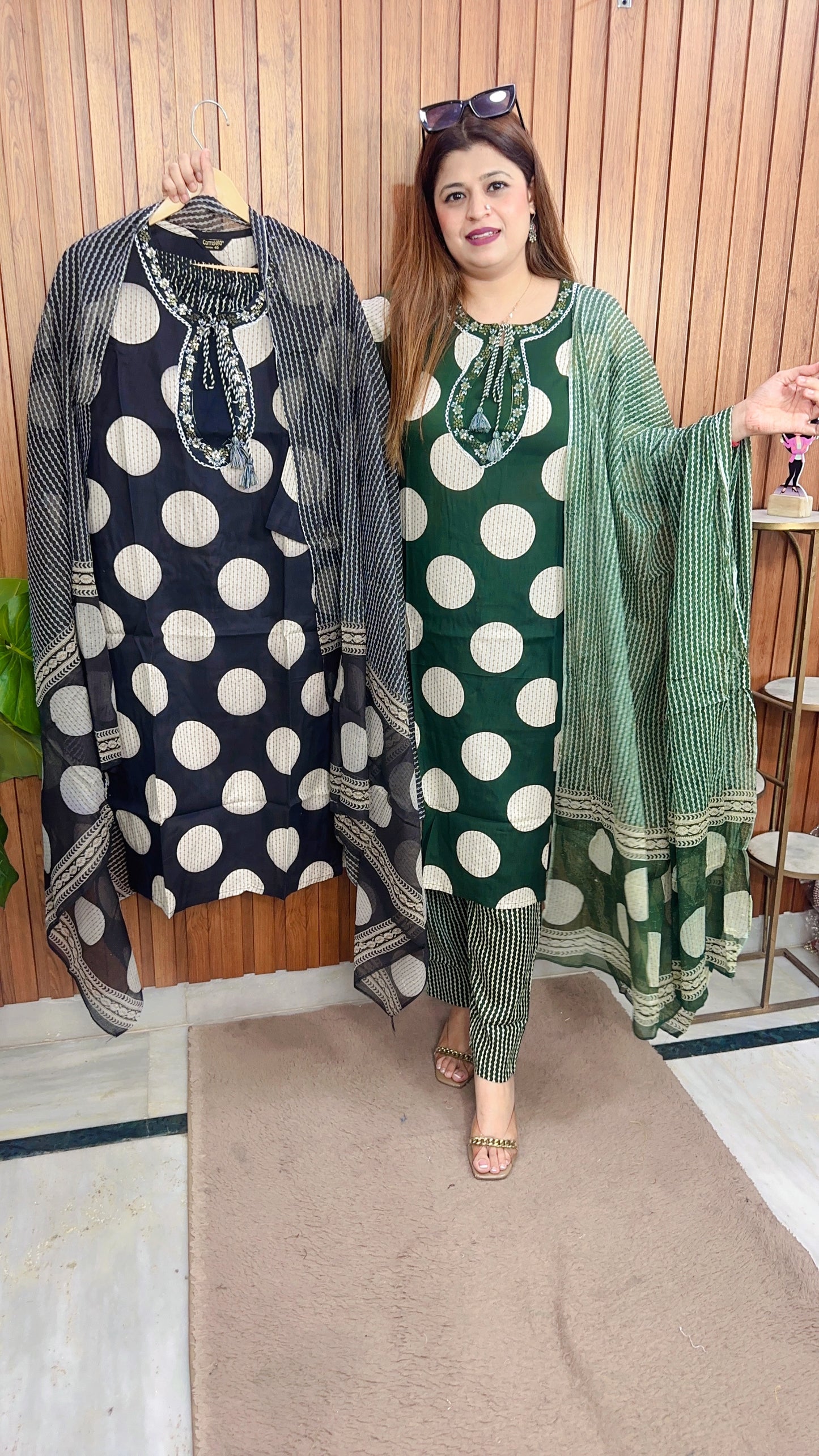 Polka Pure Cotton Suit