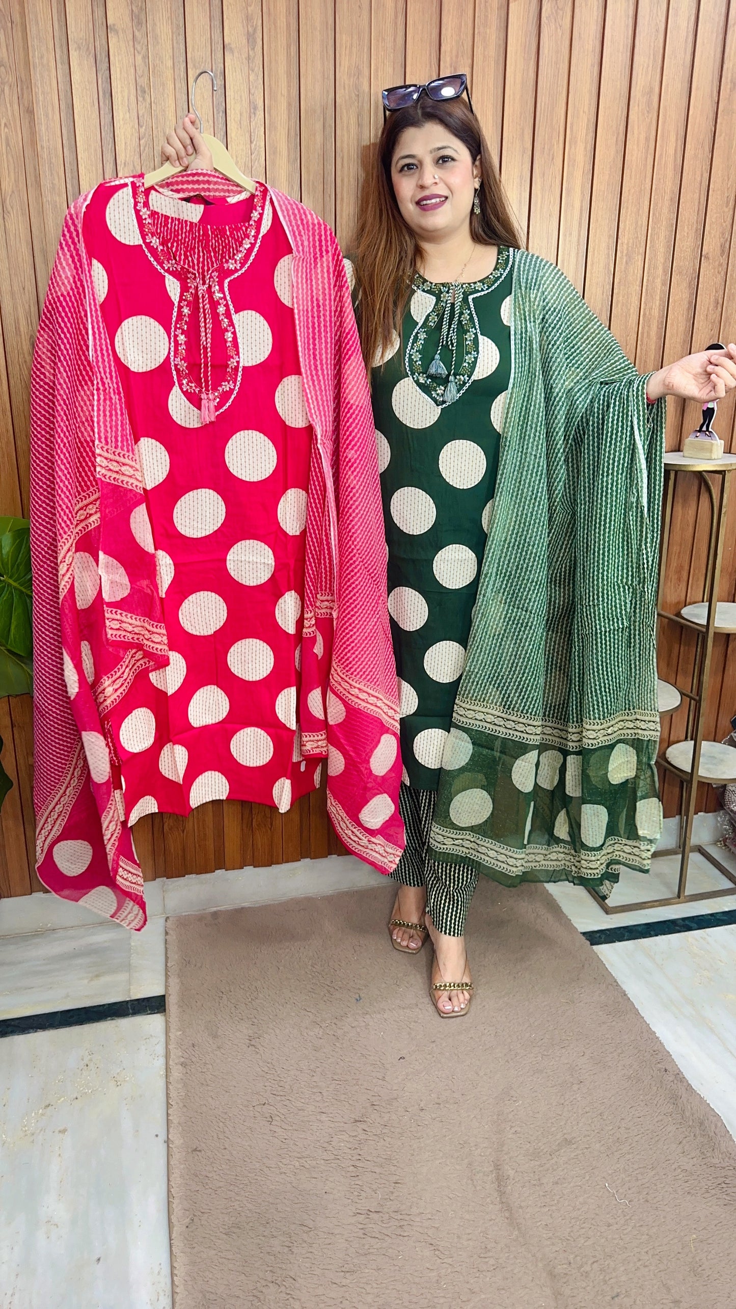 Polka Pure Cotton Suit