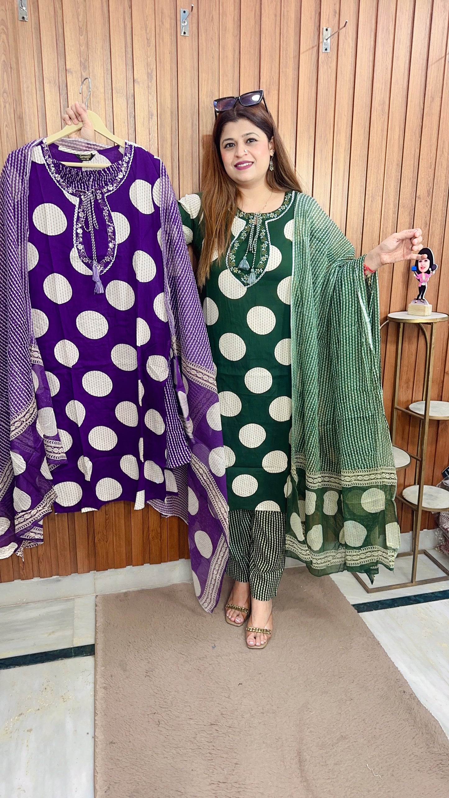 Polka Pure Cotton Suit