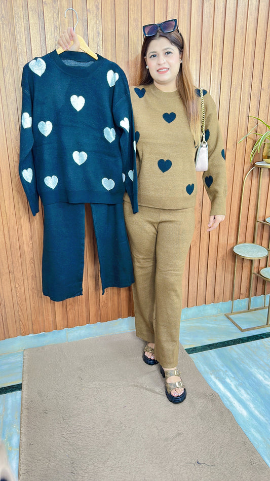 Heart Woolen Coord Set