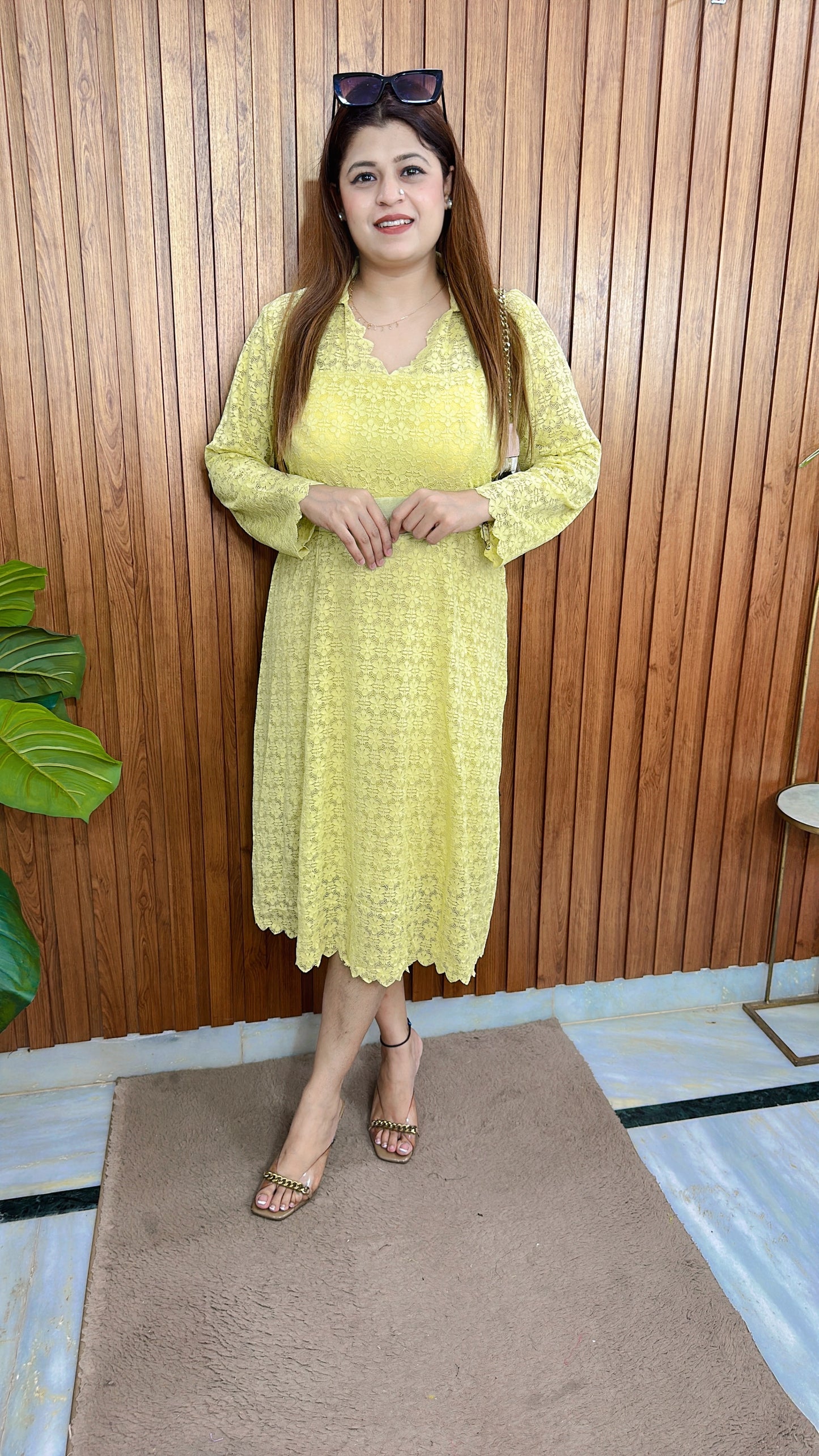 Knee Length Net Dress