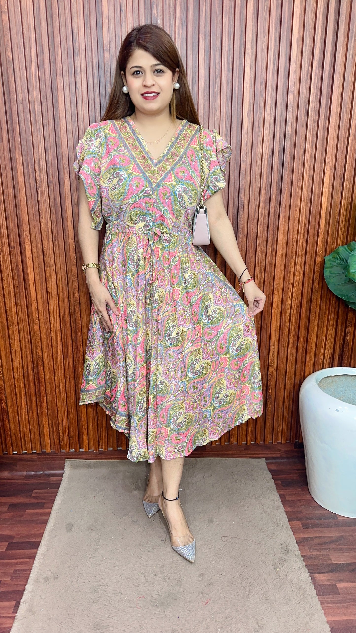 China silk middi dress