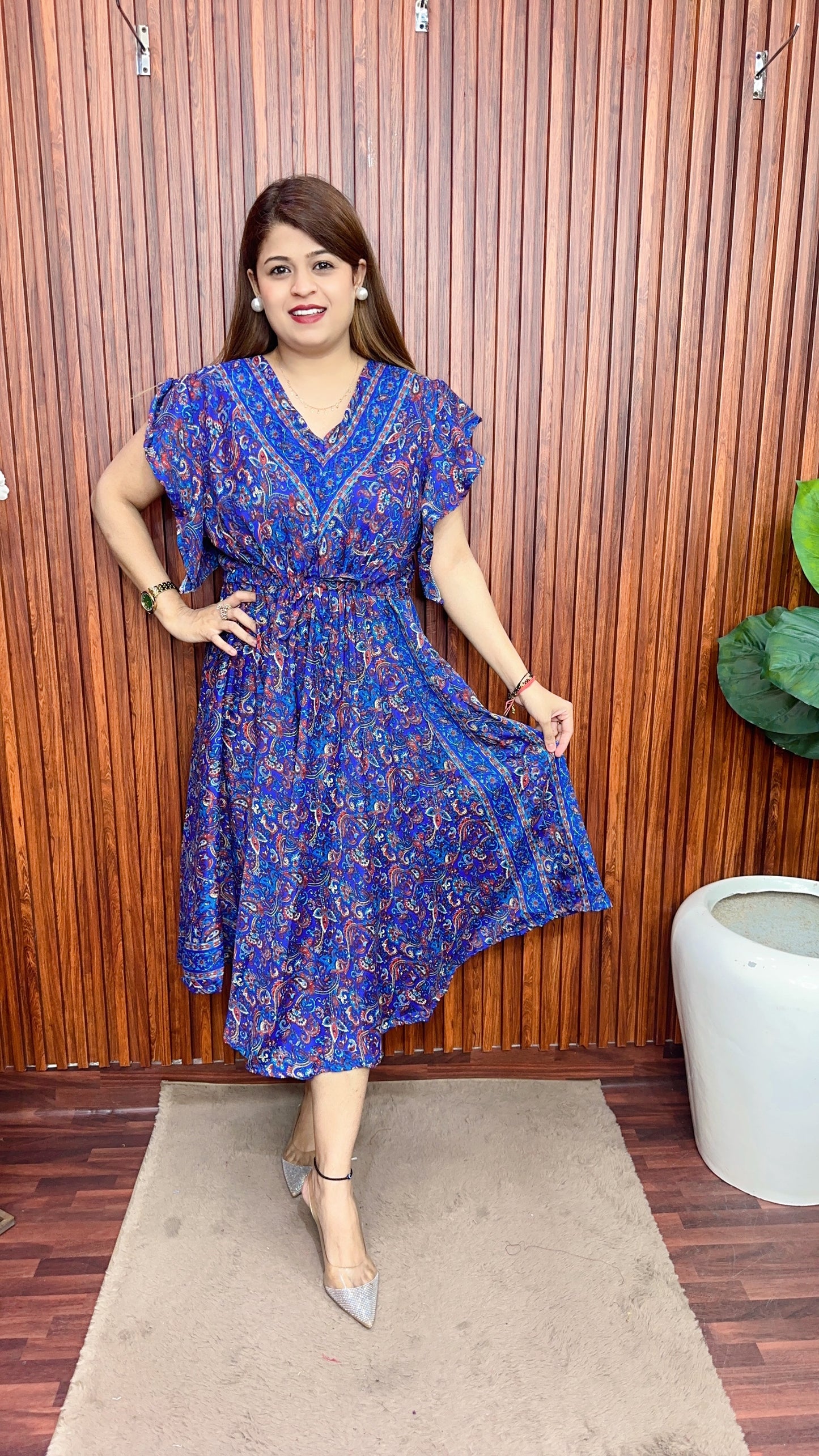 China silk middi dress
